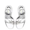 Annie Sandal in Silver Specchio with Swarovski® Crystals sold by Larroude
