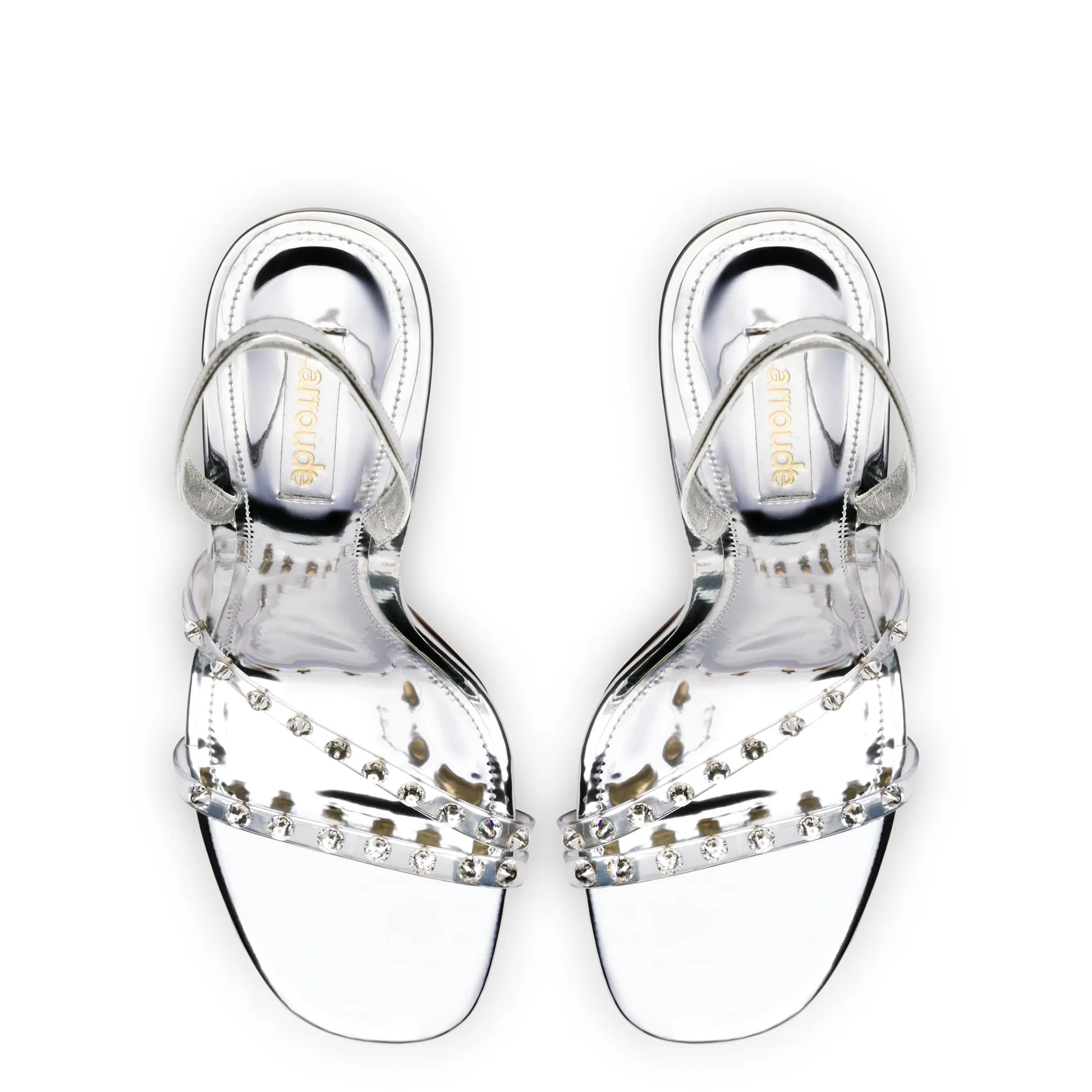 Annie Sandal in Silver Specchio with Swarovski® Crystals sold by Larroude product image thumbnail 3