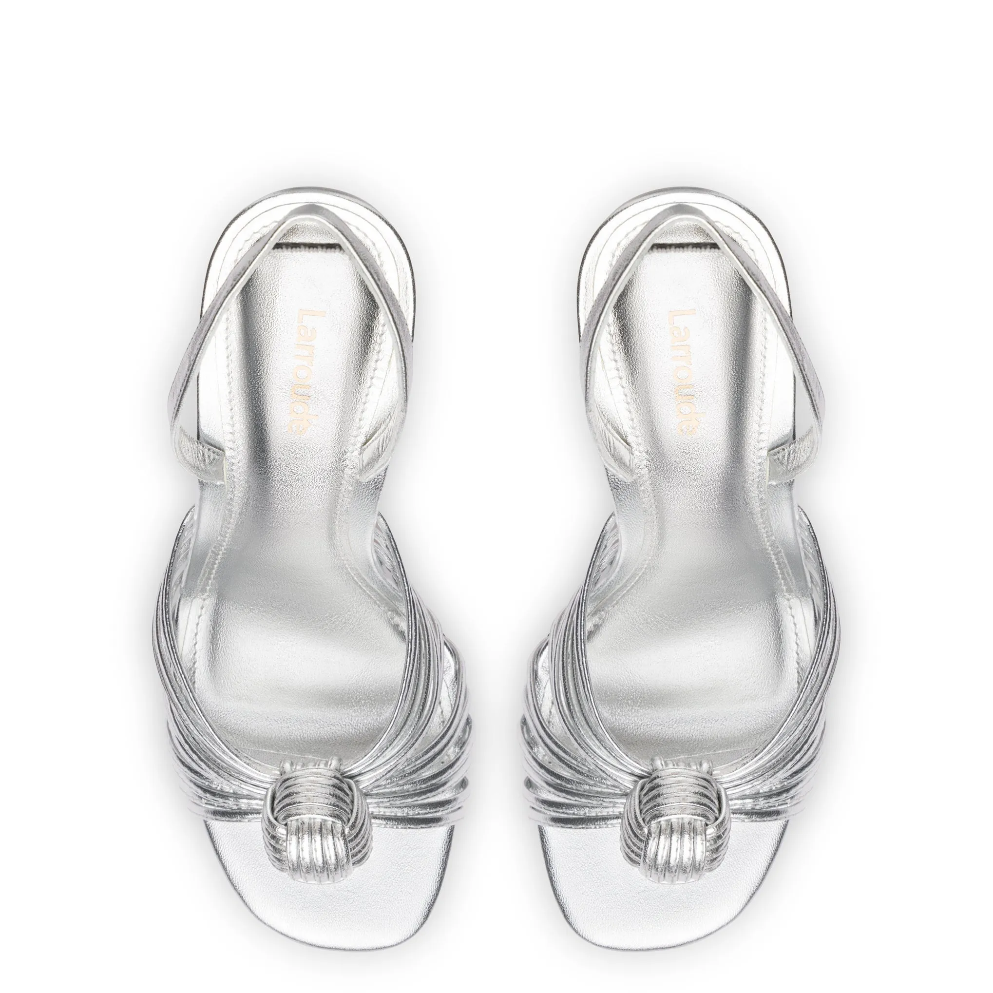 Valerie Slingback Sandal In Silver Metallic Leather sold by Larroude product image thumbnail 3
