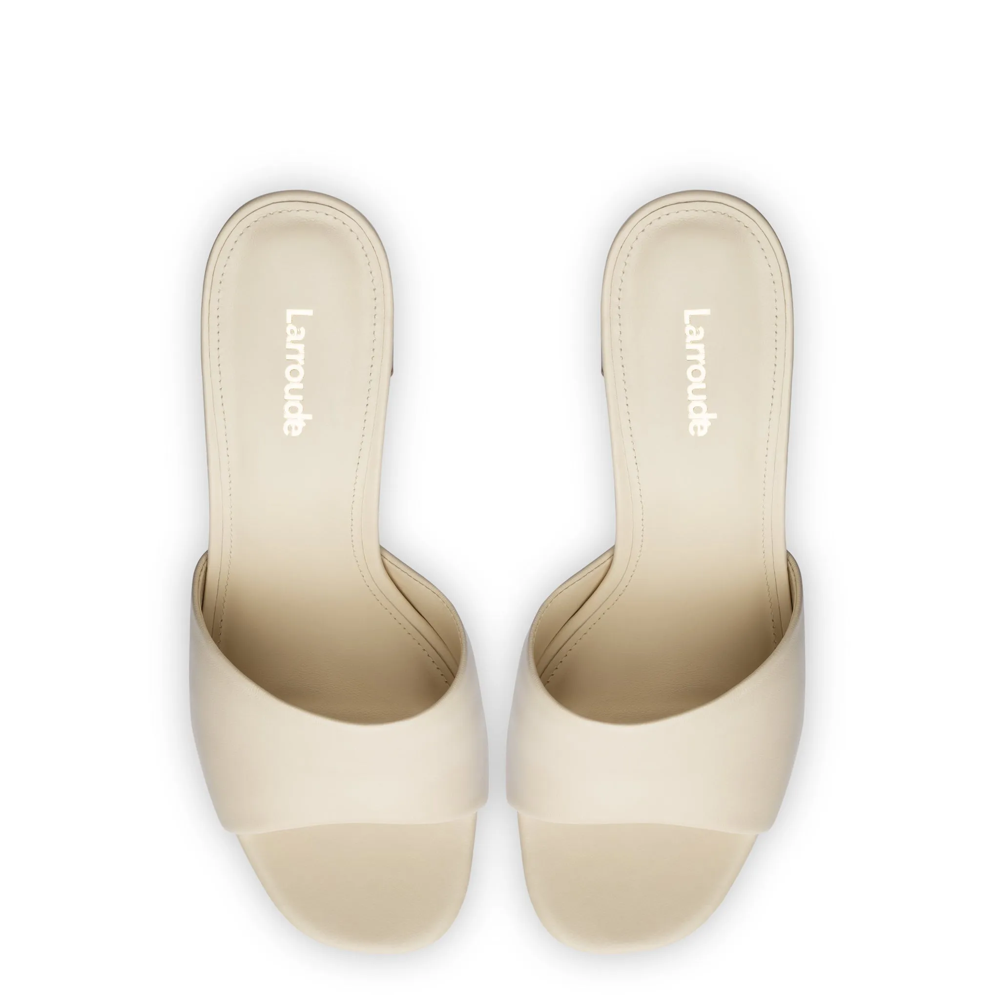 Dolly Mule In Ivory Leather sold by Larroude product image thumbnail 3