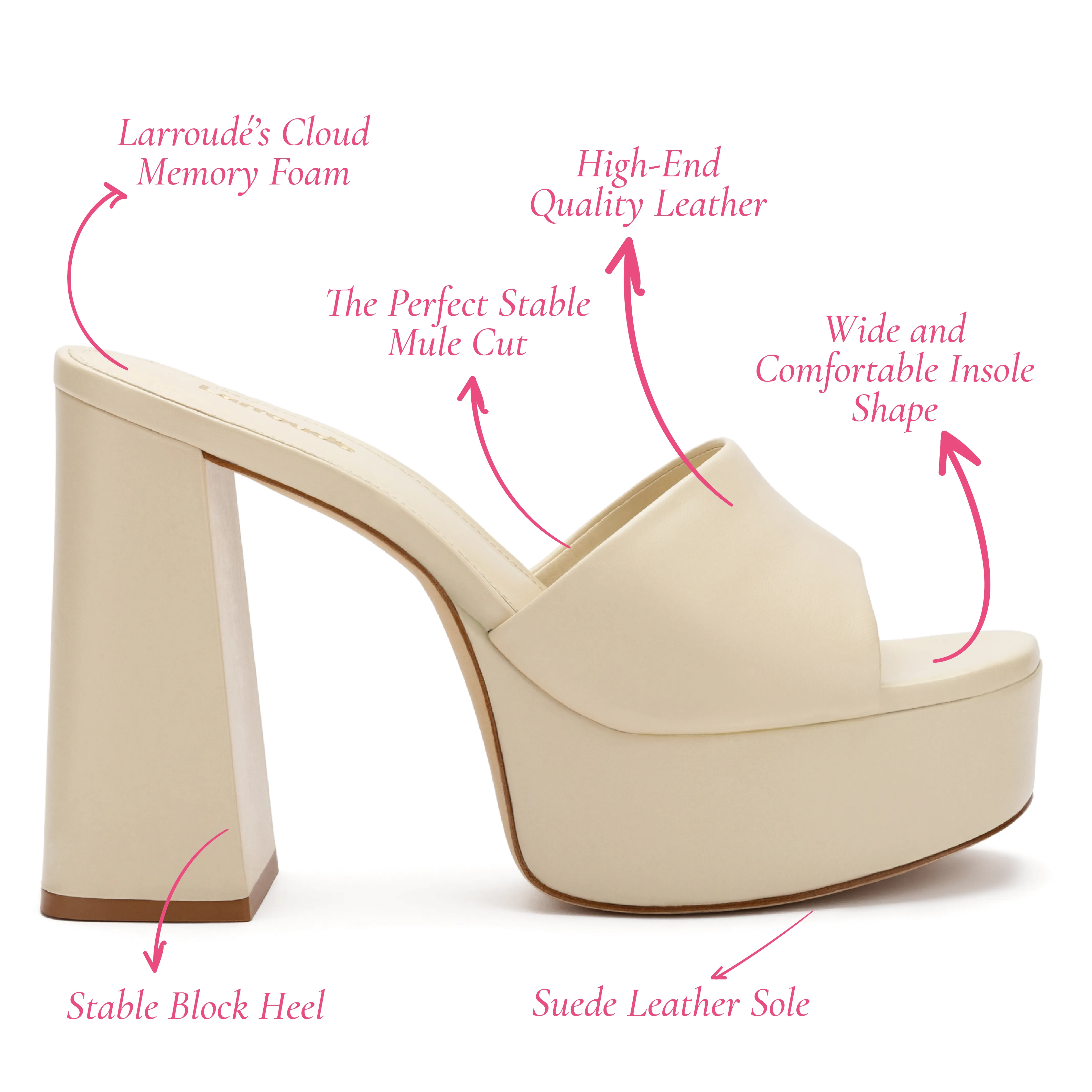 Dolly Mule In Ivory Leather sold by Larroude product image thumbnail 5