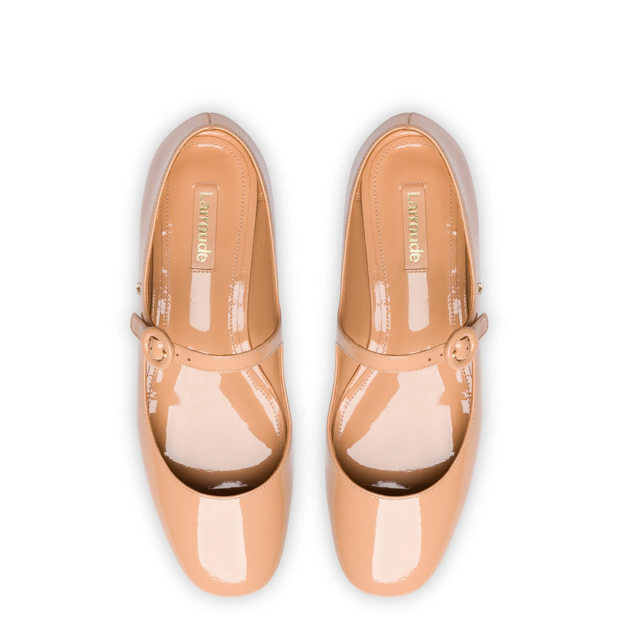 Blair Ballet Flat In Tan Patent Leather sold by Larroude product image thumbnail 3