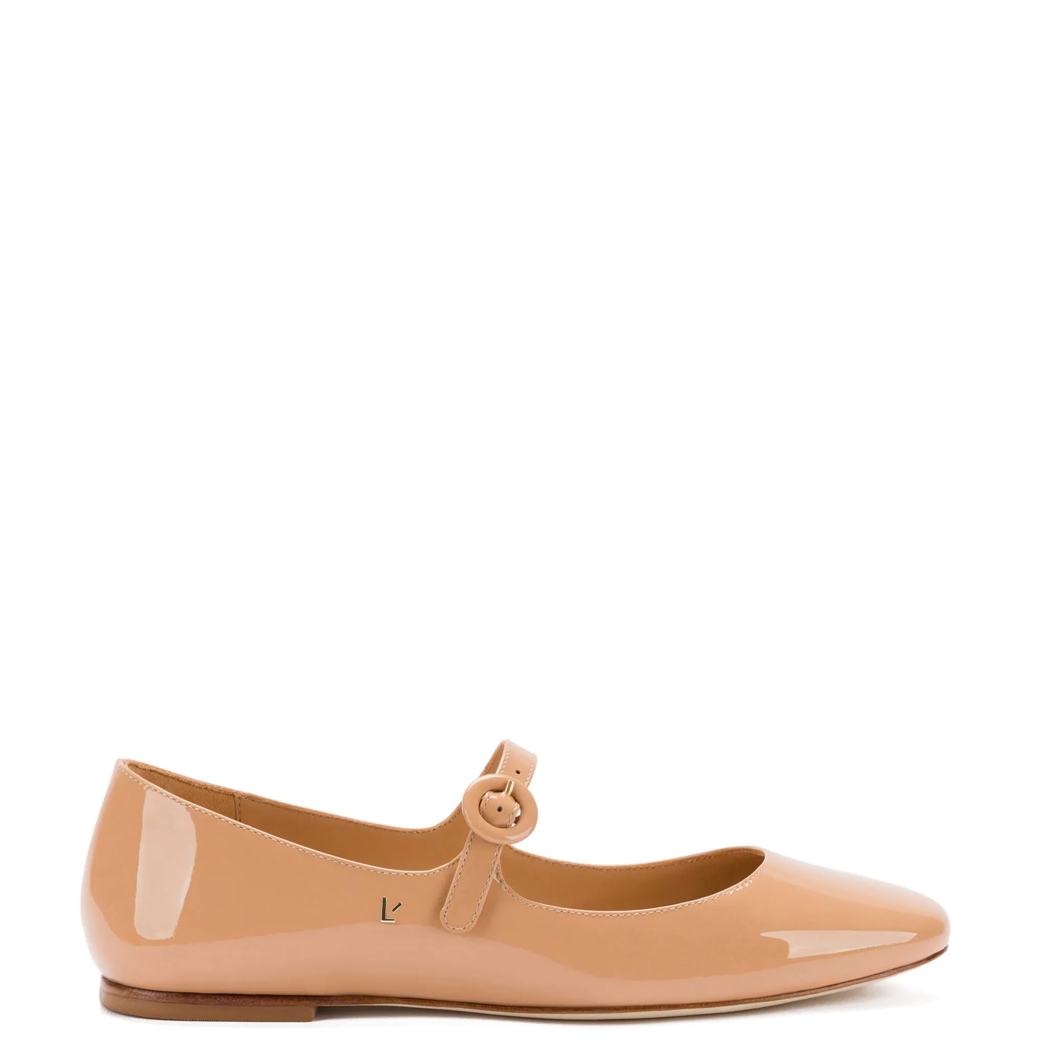 Blair Ballet Flat In Tan Patent Leather sold by Larroude