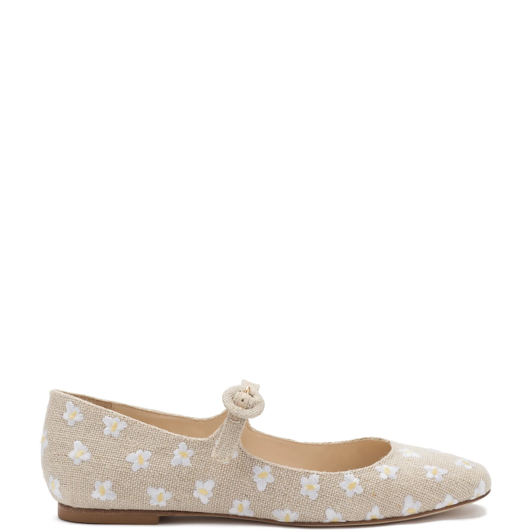 Blair Ballet Flat In Raw Linen sold by Larroude