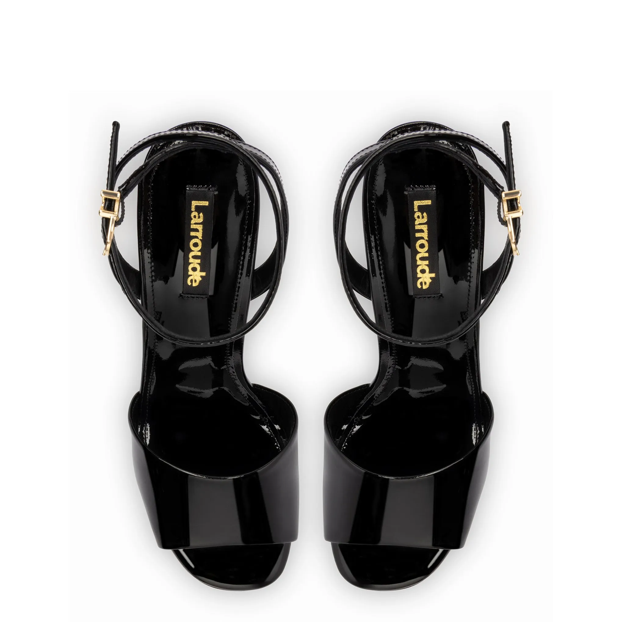 Yves Wedge In Black Patent Leather sold by Larroude product image thumbnail 3