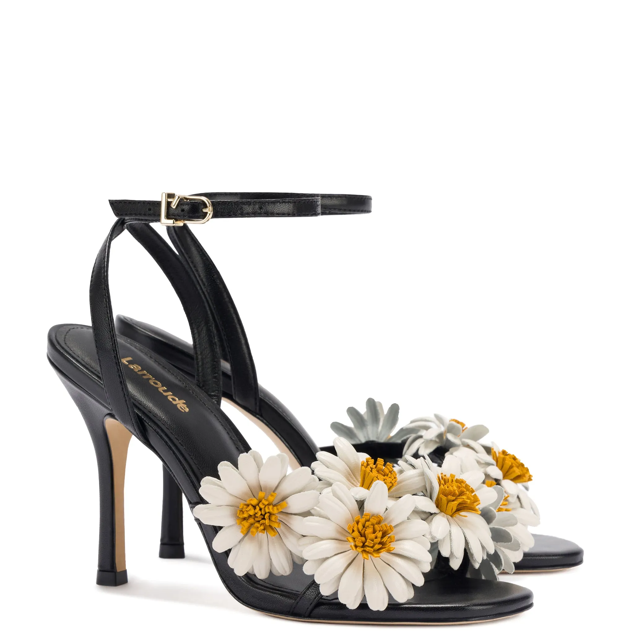 Fiore Sandal In Black Leather sold by Larroude product image thumbnail 2