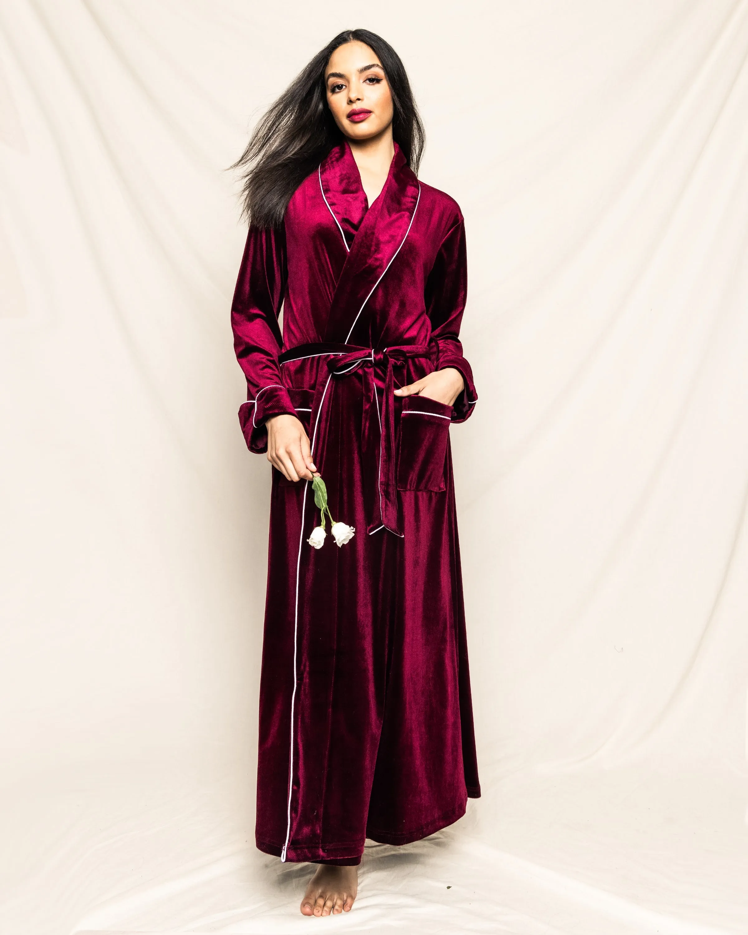 Royal Garnet Velour Robe sold by Larroude product image thumbnail 2