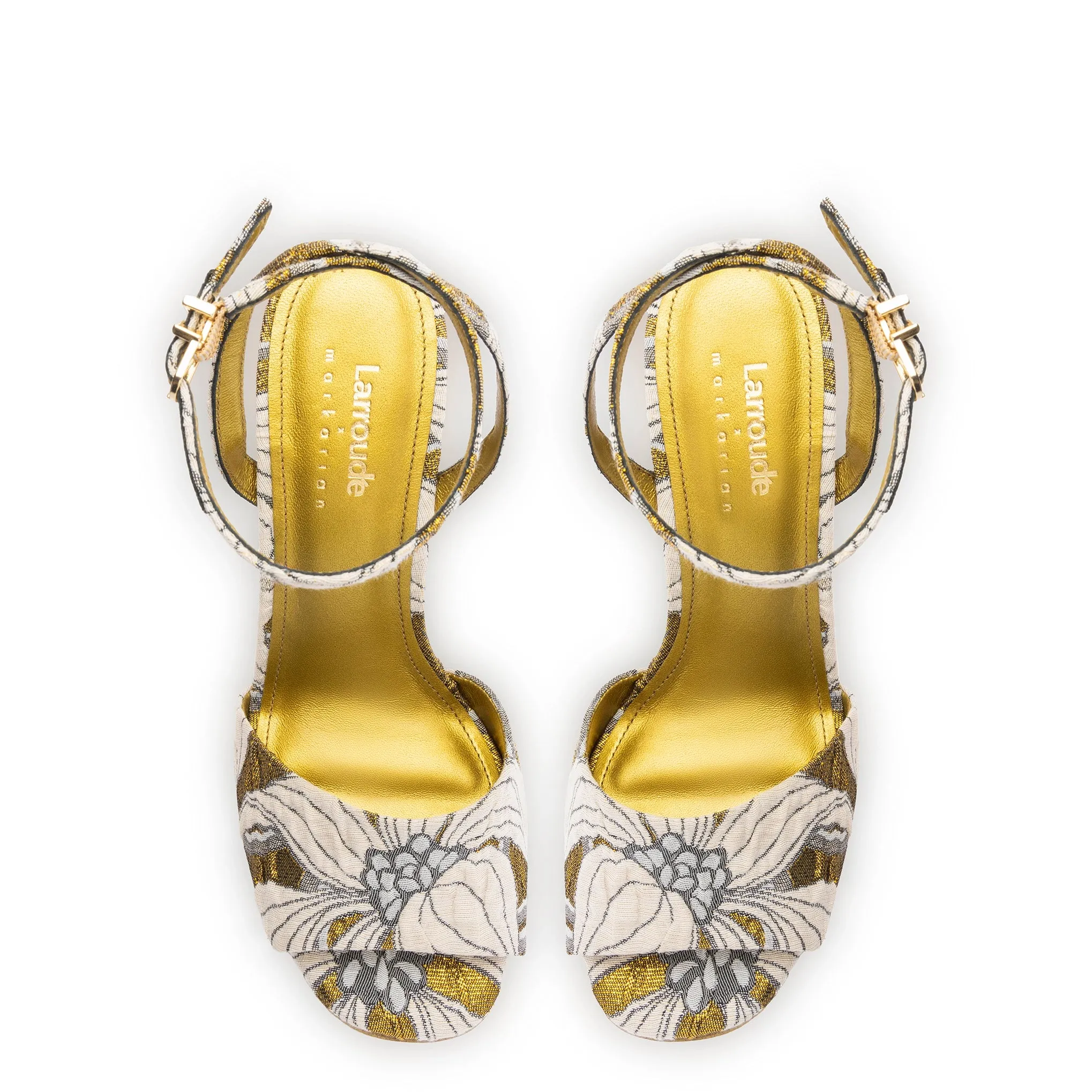 Larroudé x Markarian Wedge In Gold Floral Dutel sold by Larroude product image thumbnail 3