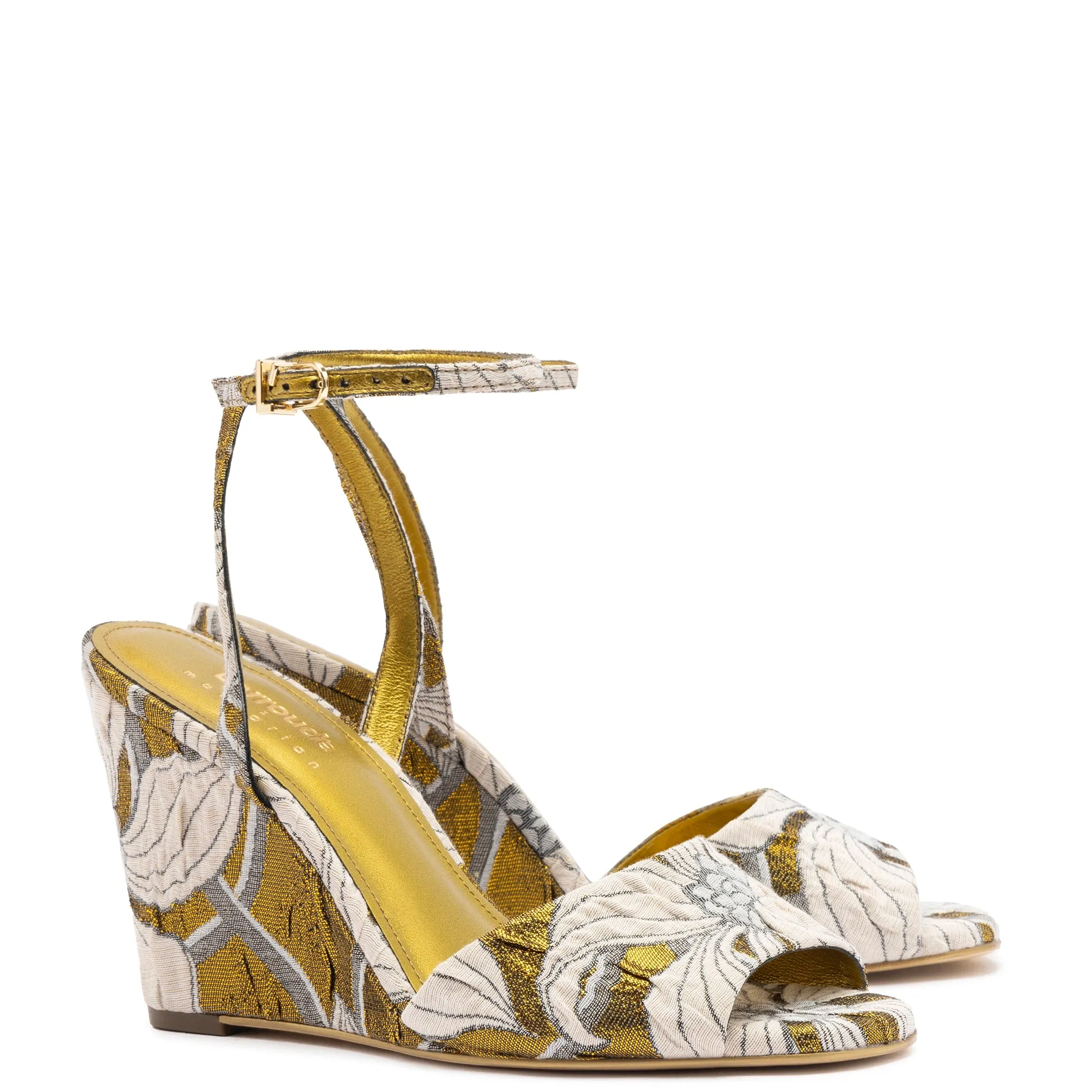 Larroudé x Markarian Wedge In Gold Floral Dutel sold by Larroude product image thumbnail 2