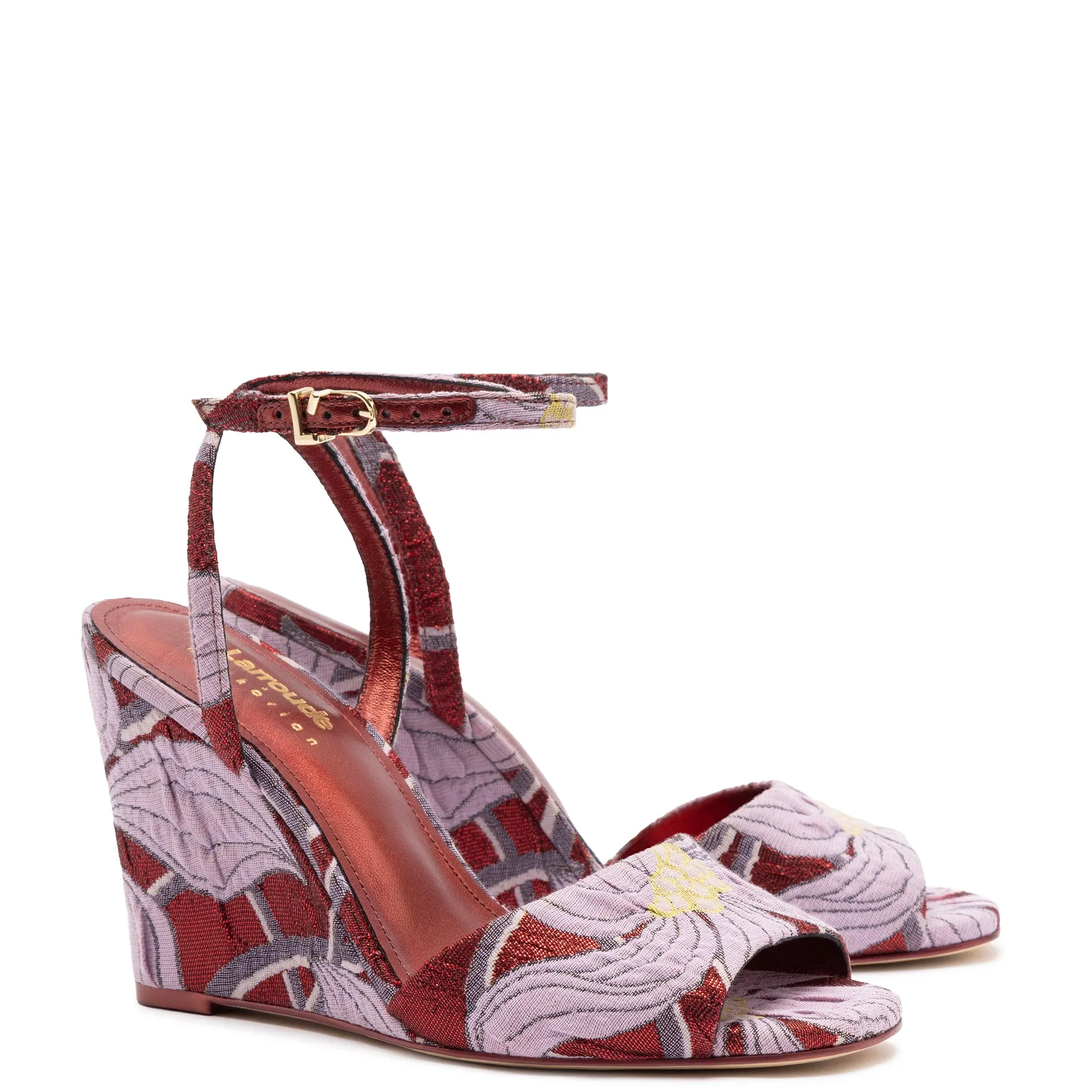 Larroudé x Markarian Wedge In Red Floral Dutel sold by Larroude product image thumbnail 2