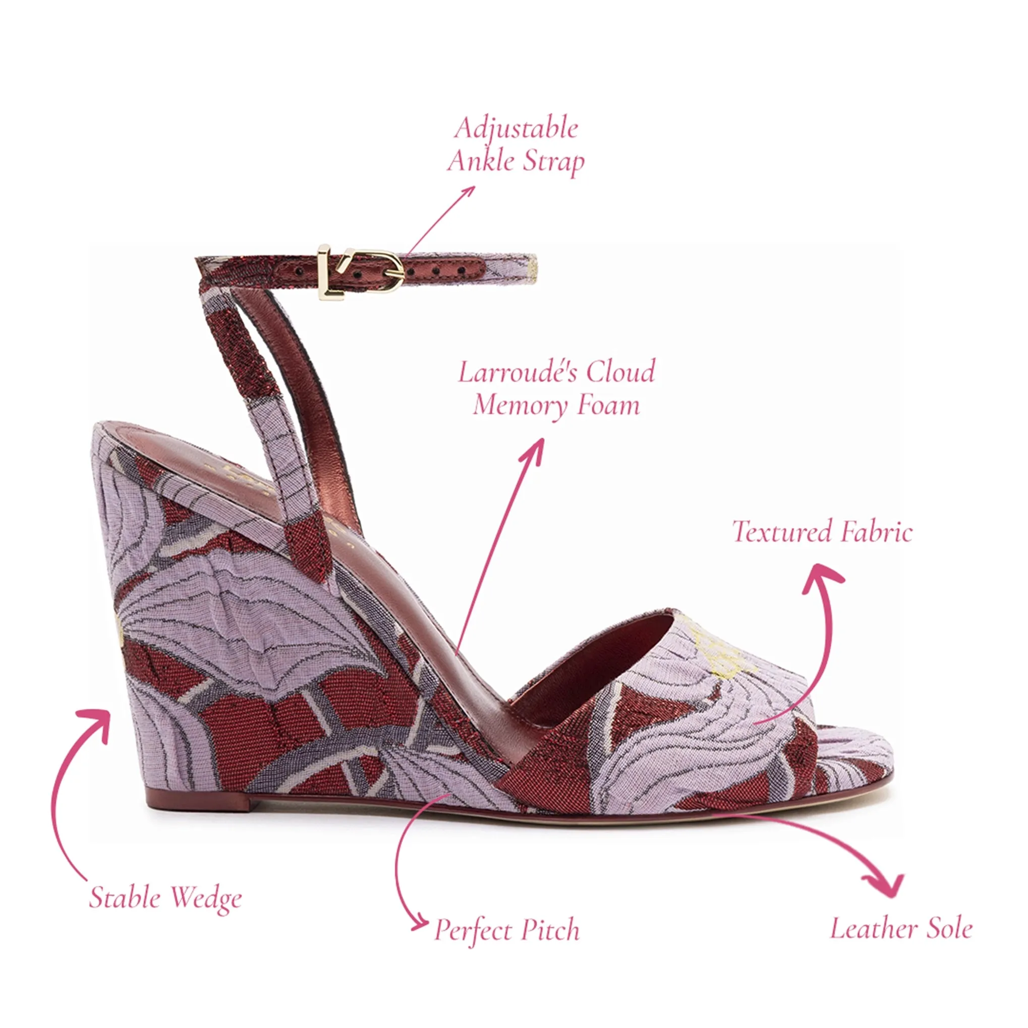 Larroudé x Markarian Wedge In Red Floral Dutel sold by Larroude product image thumbnail 5