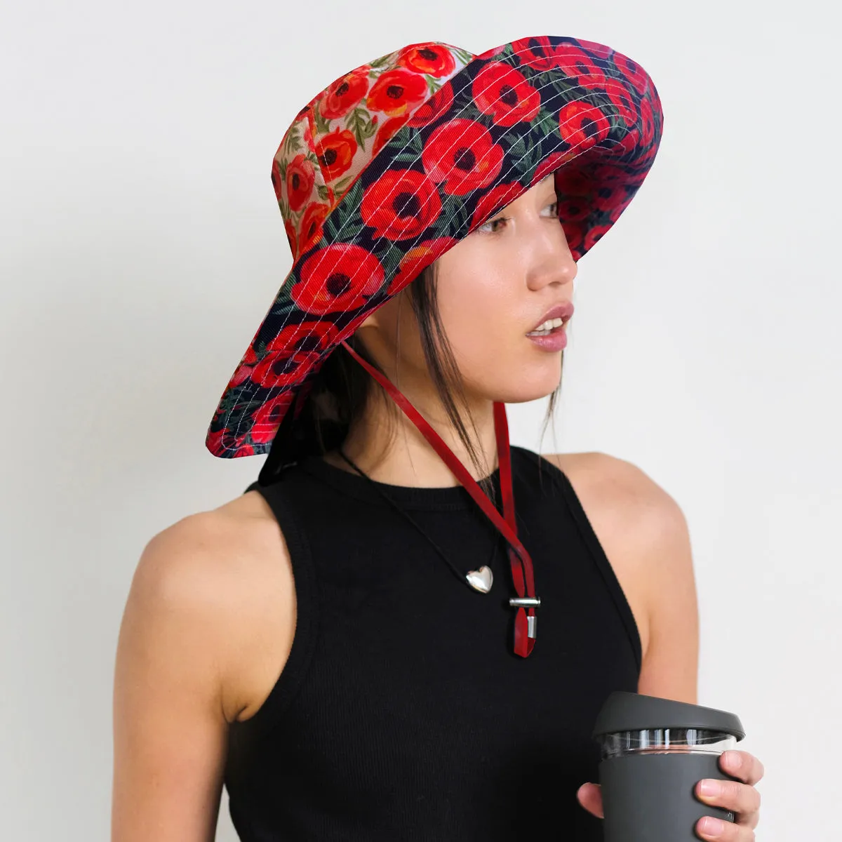 Poppy Reversible Sun Hat sold by Larroude product image thumbnail 2