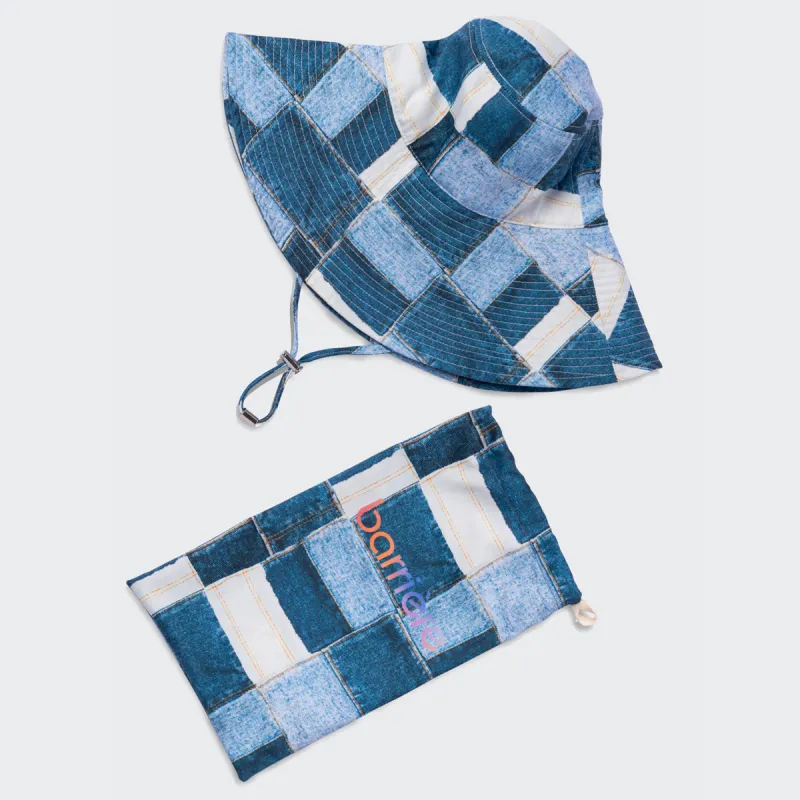 Denim Print Sun Hat sold by Larroude