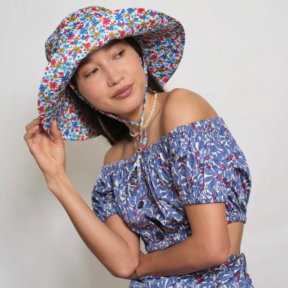 Daisy Print Sun Hat sold by Larroude product image thumbnail 3