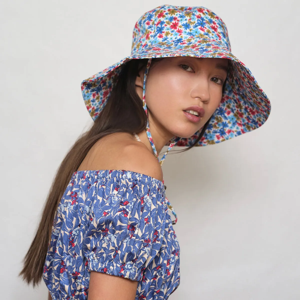 Daisy Print Sun Hat sold by Larroude product image thumbnail 4