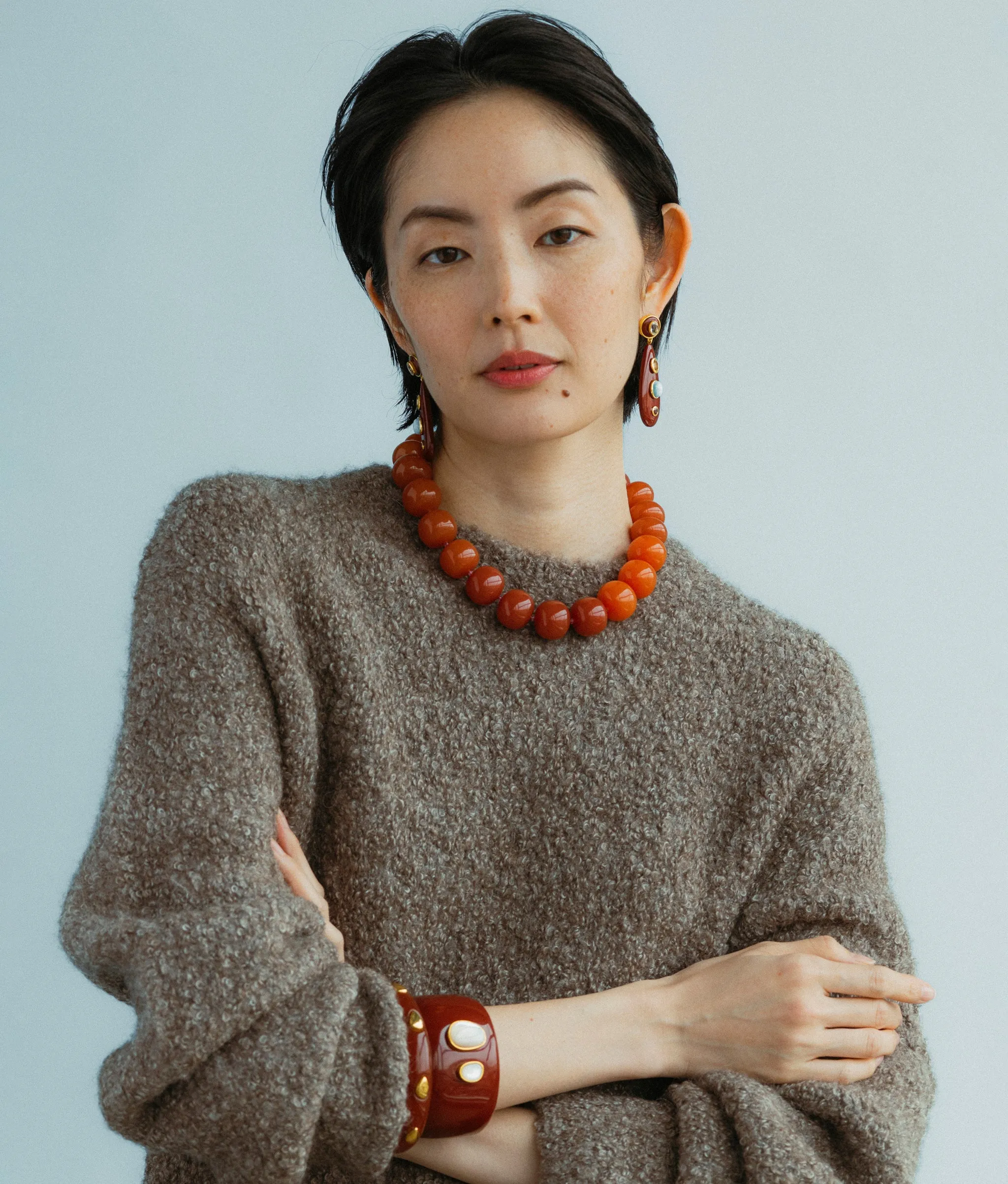 Torre Earrings in Chestnut sold by Larroude product image thumbnail 2
