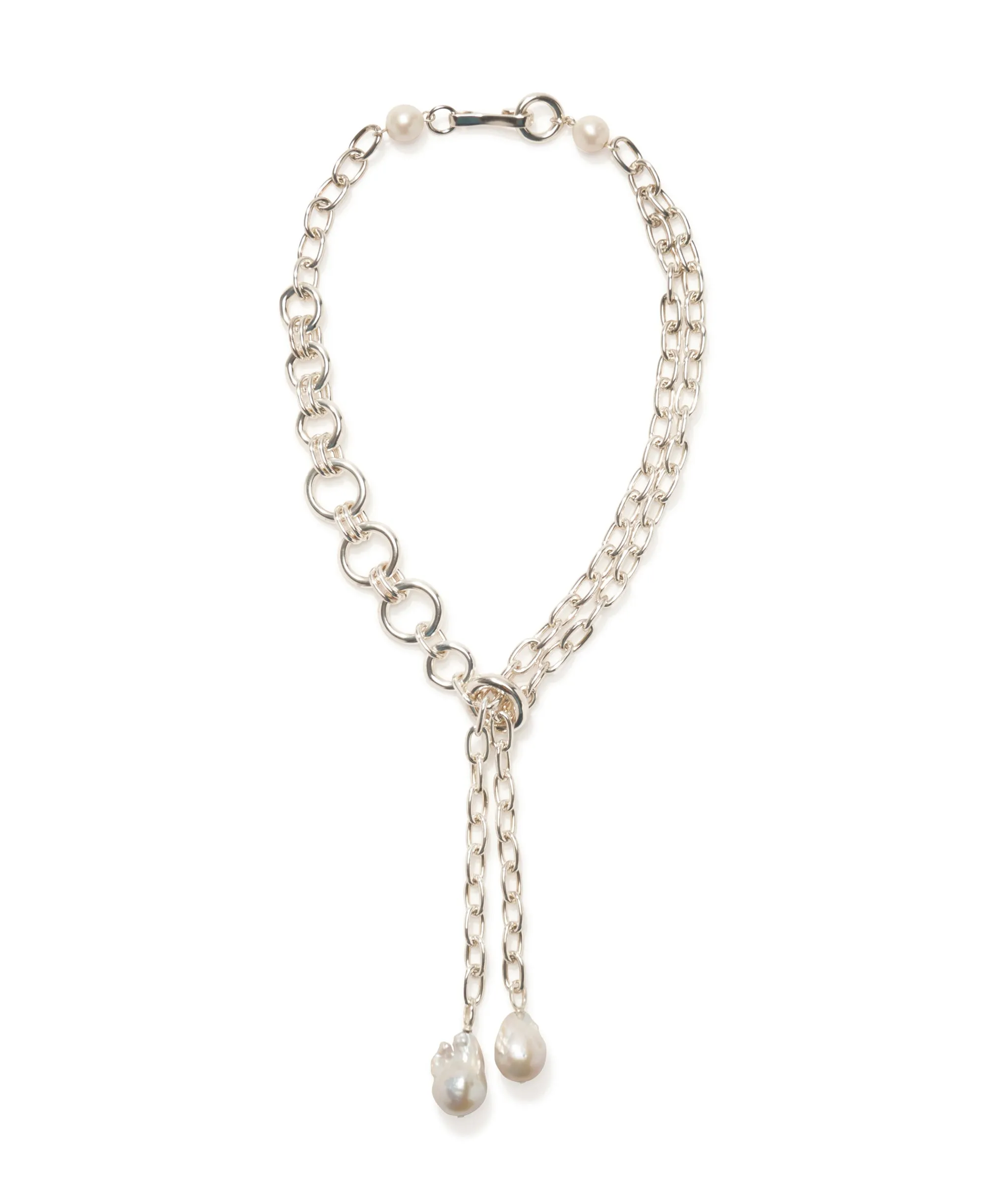 Edith Lariat in Silver sold by Larroude