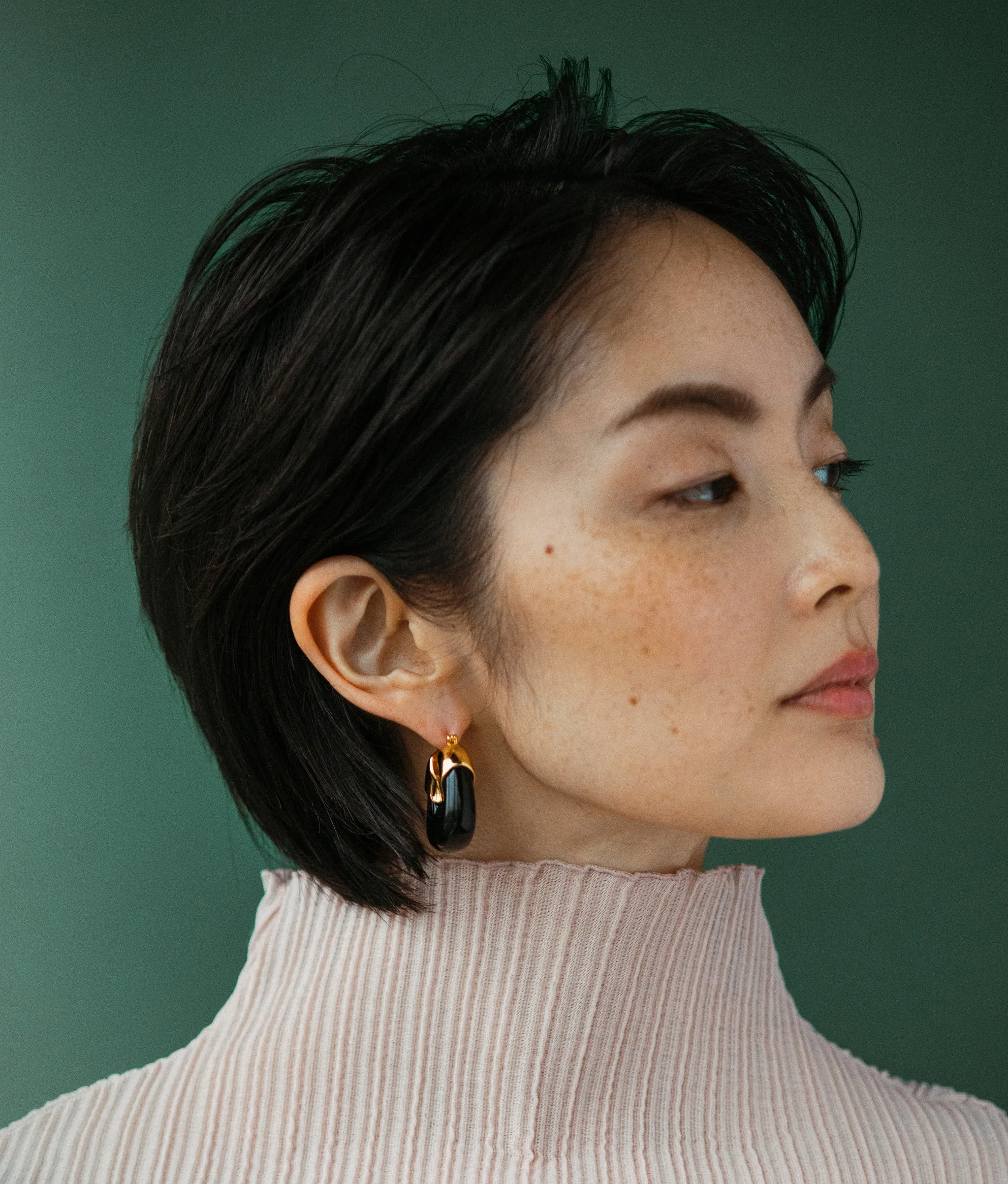 Organic Hoops in Midnight sold by Larroude product image thumbnail 2