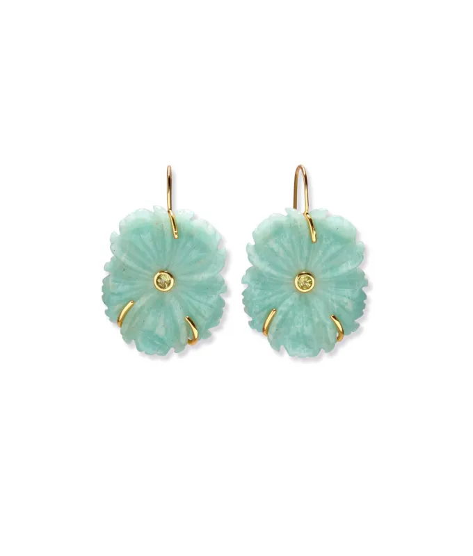 New Bloom Earrings in Sea Foam sold by Larroude