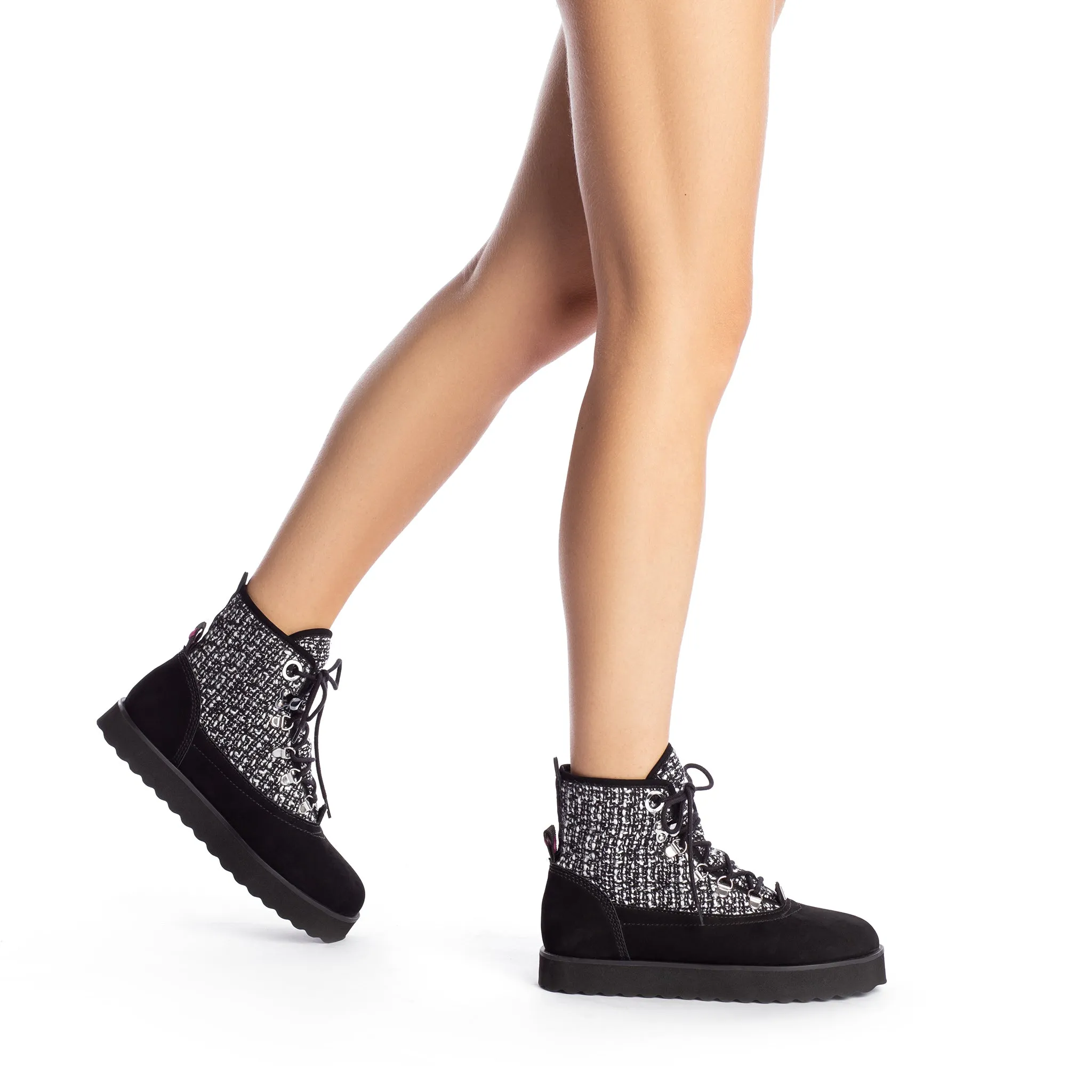 Vail Boot In Black Tweed and Suede sold by Larroude product image thumbnail 4