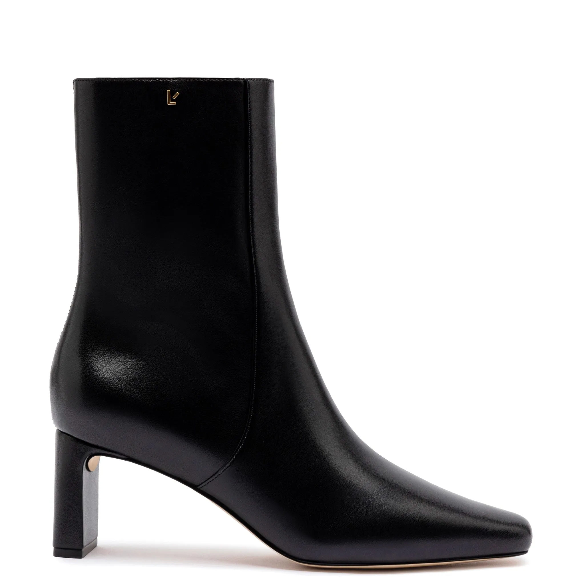 Alexis Bootie In Black Leather sold by Larroude