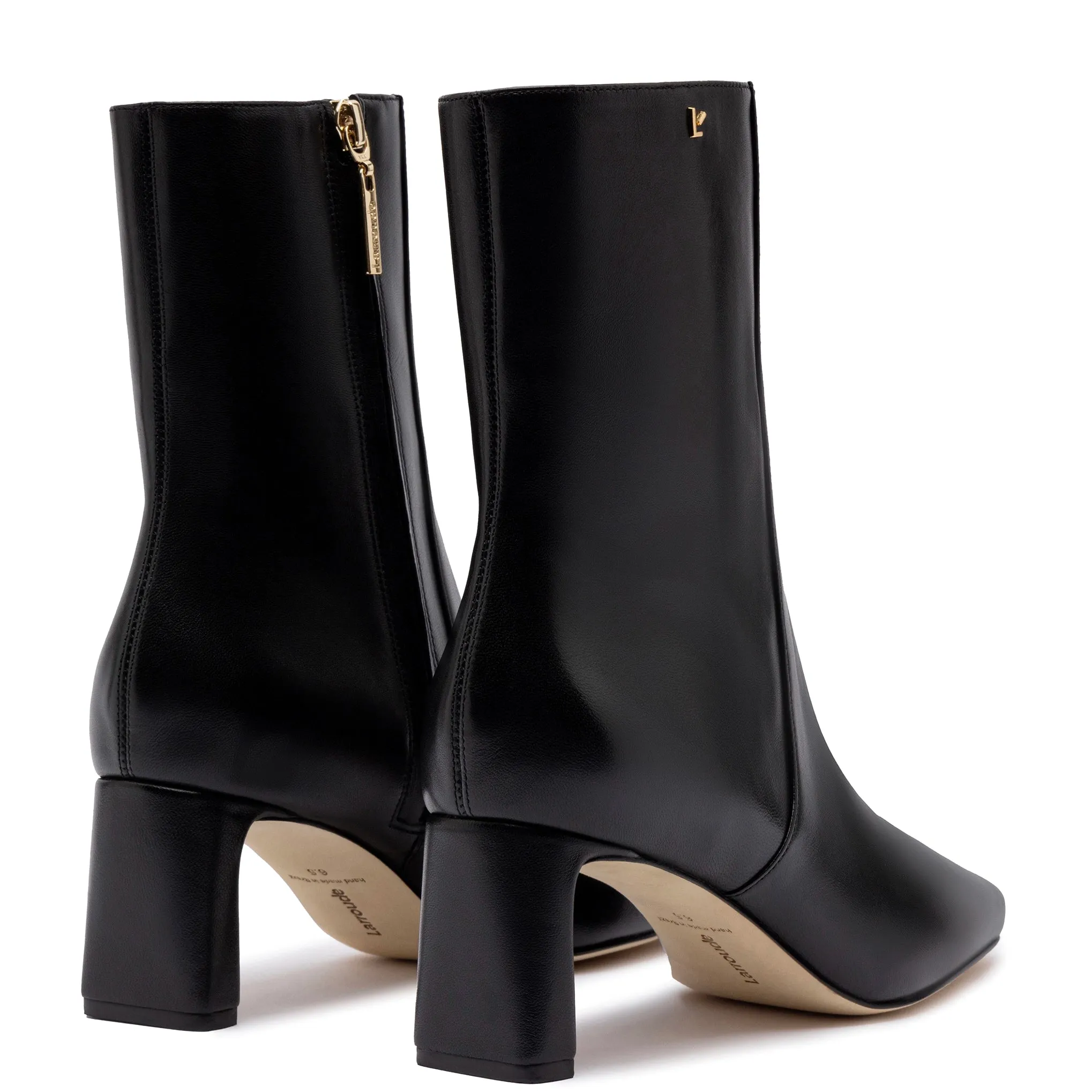 Alexis Bootie In Black Leather sold by Larroude product image thumbnail 3