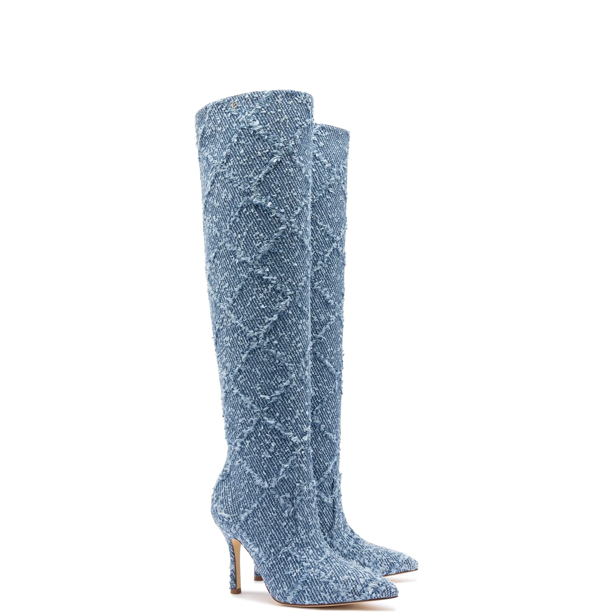Kate Slouch Boot In Fringe Stellar Denim sold by Larroude product image thumbnail 2