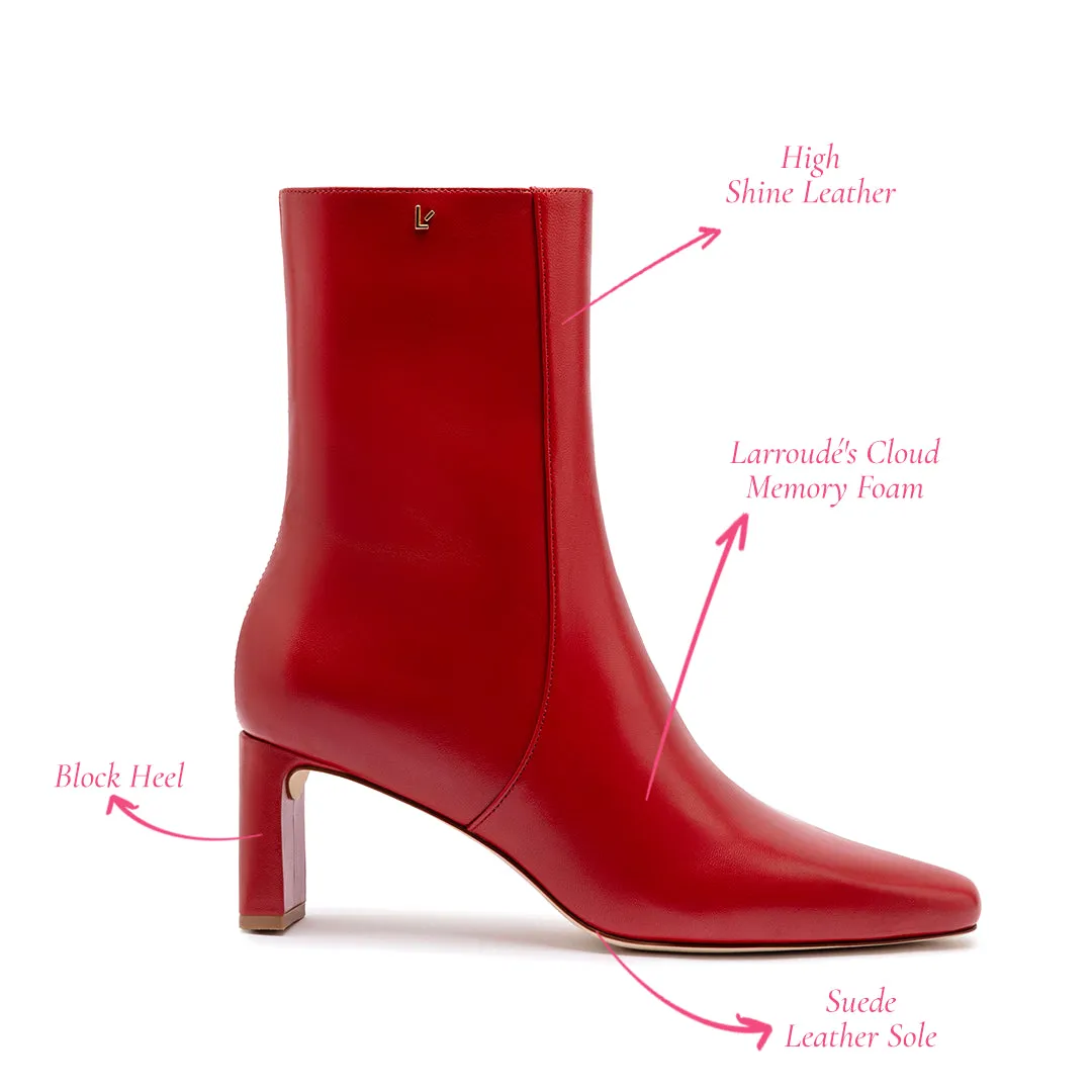 Alexis Bootie In Blood Red Leather sold by Larroude product image thumbnail 5