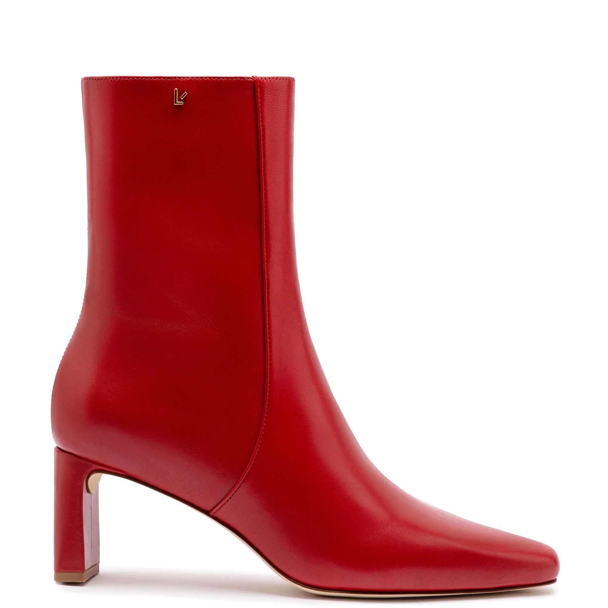 Alexis Bootie In Blood Red Leather sold by Larroude