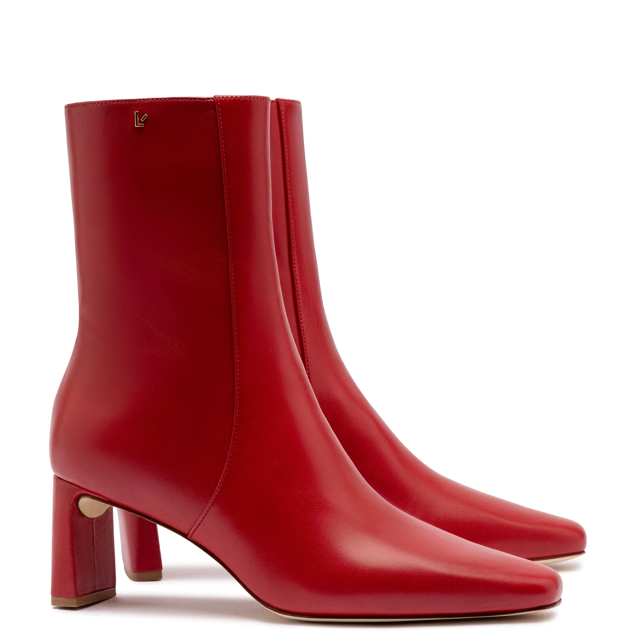 Alexis Bootie In Blood Red Leather sold by Larroude product image thumbnail 2