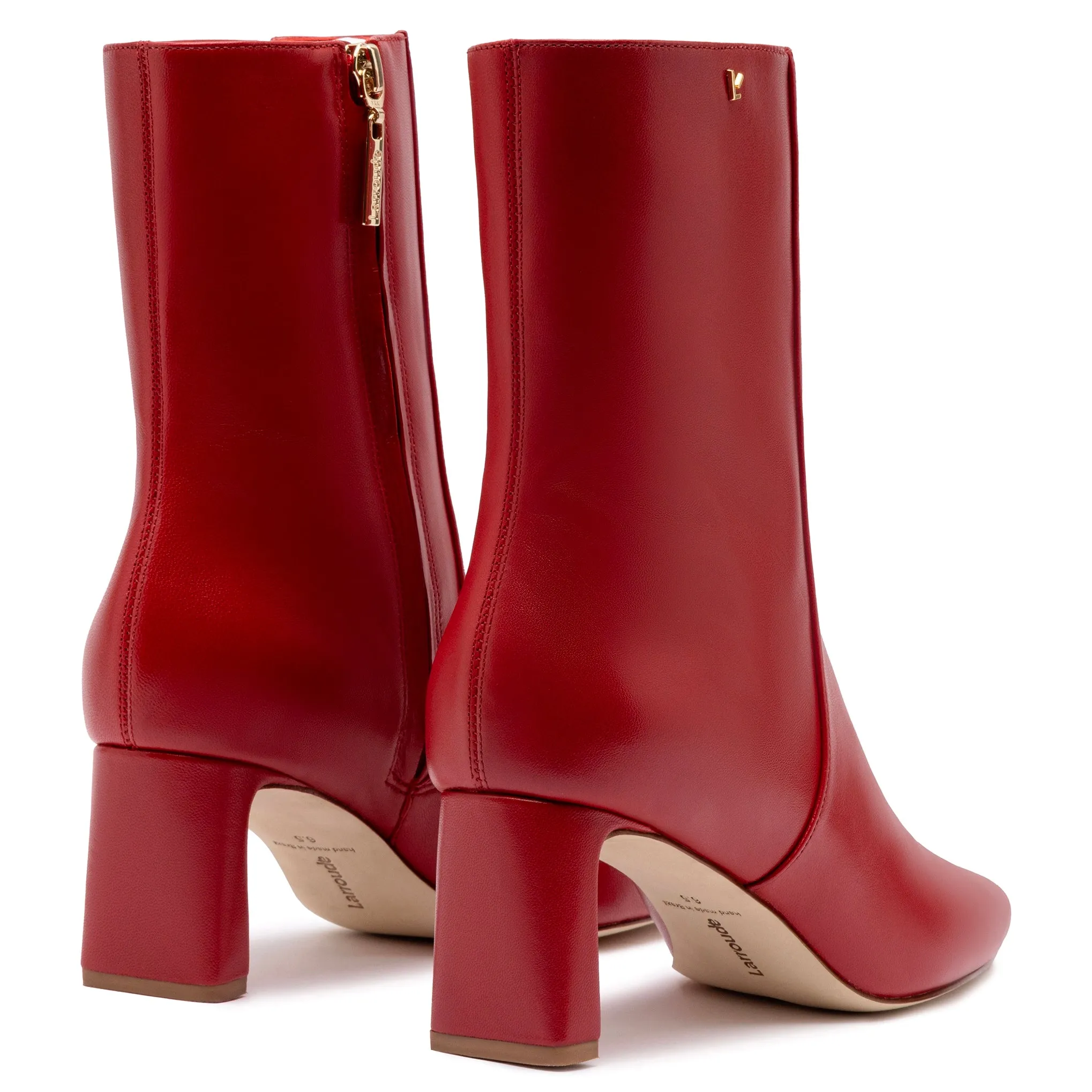 Alexis Bootie In Blood Red Leather sold by Larroude product image thumbnail 3