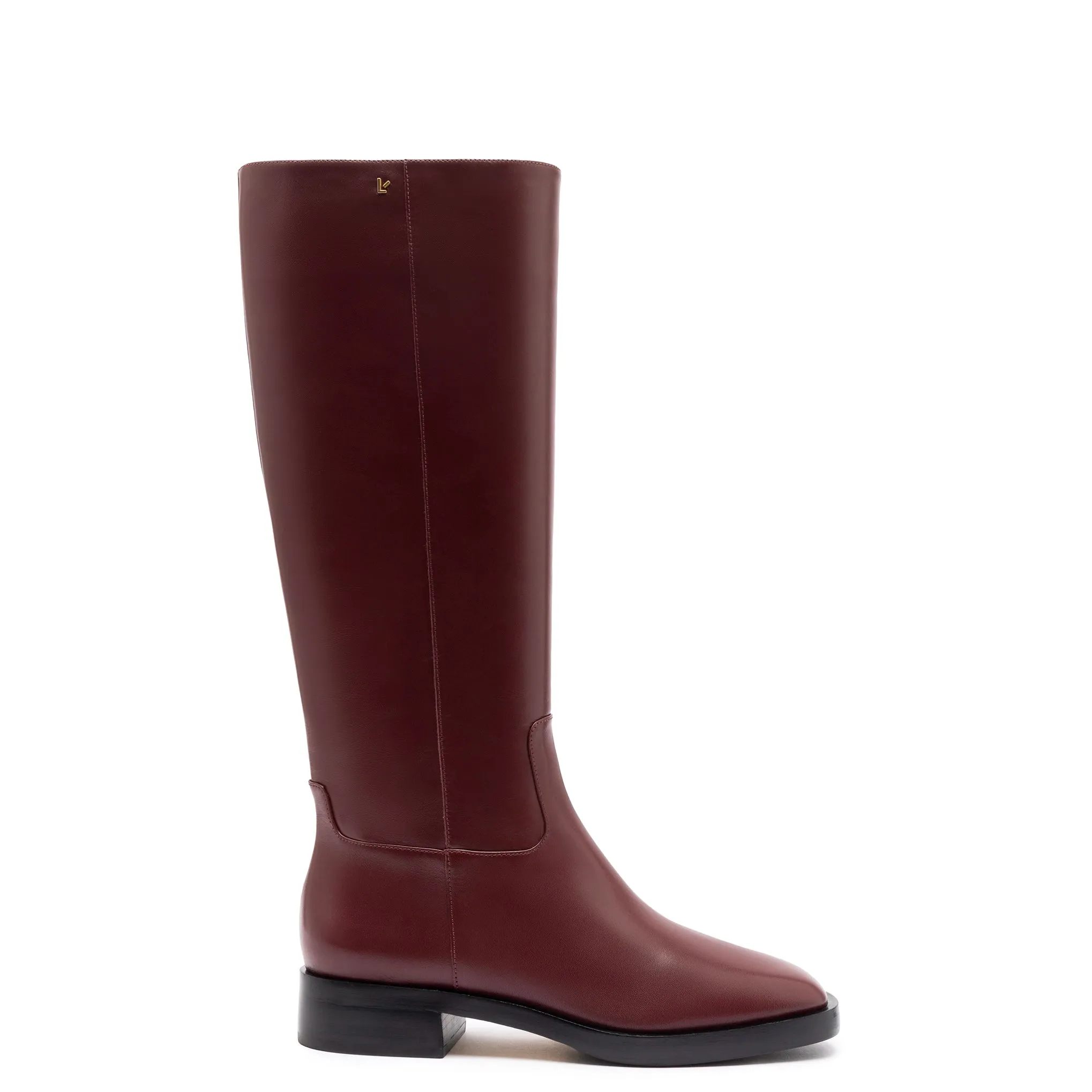 Anne Boot In Burgundy Leather sold by Larroude