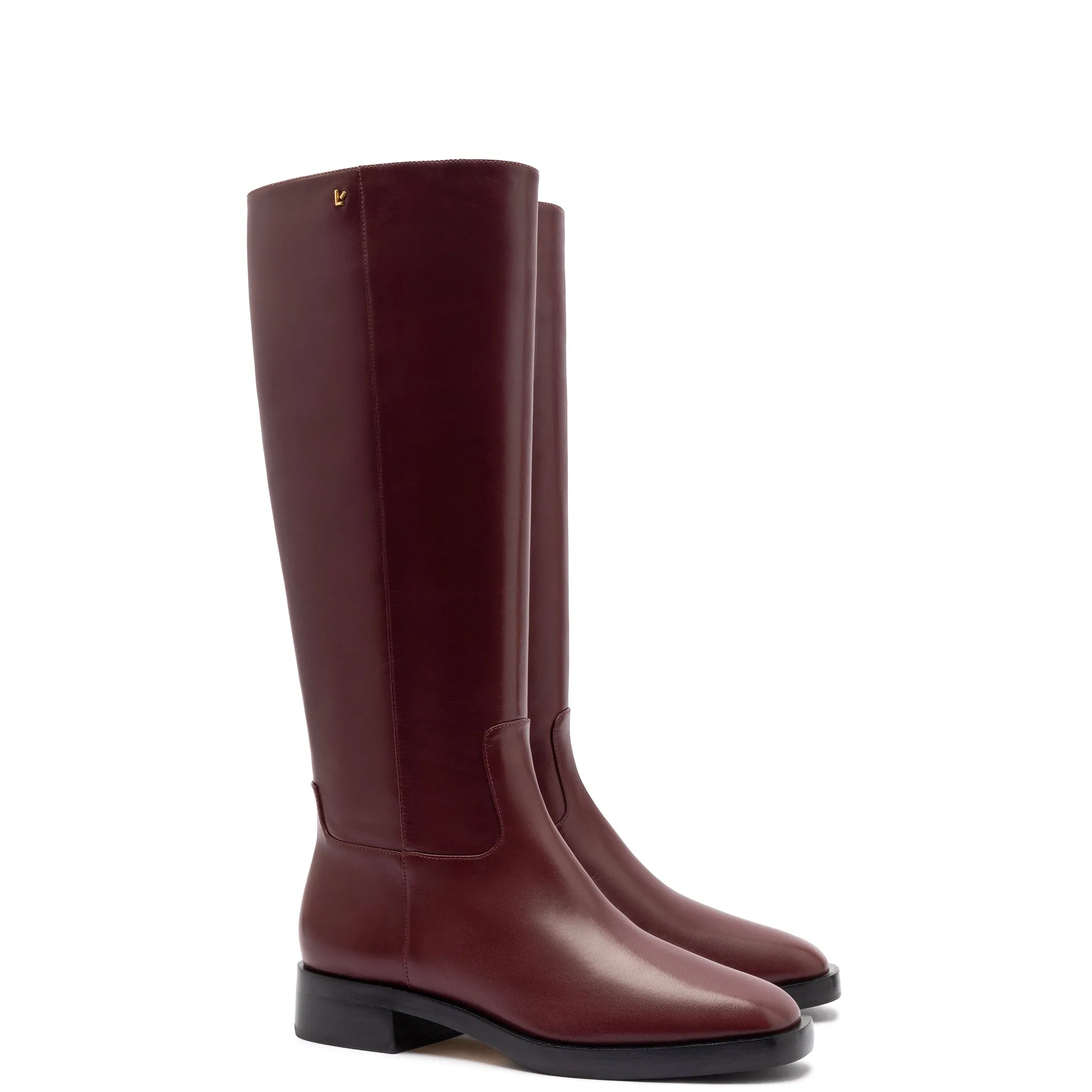 Anne Boot In Burgundy Leather sold by Larroude product image thumbnail 2