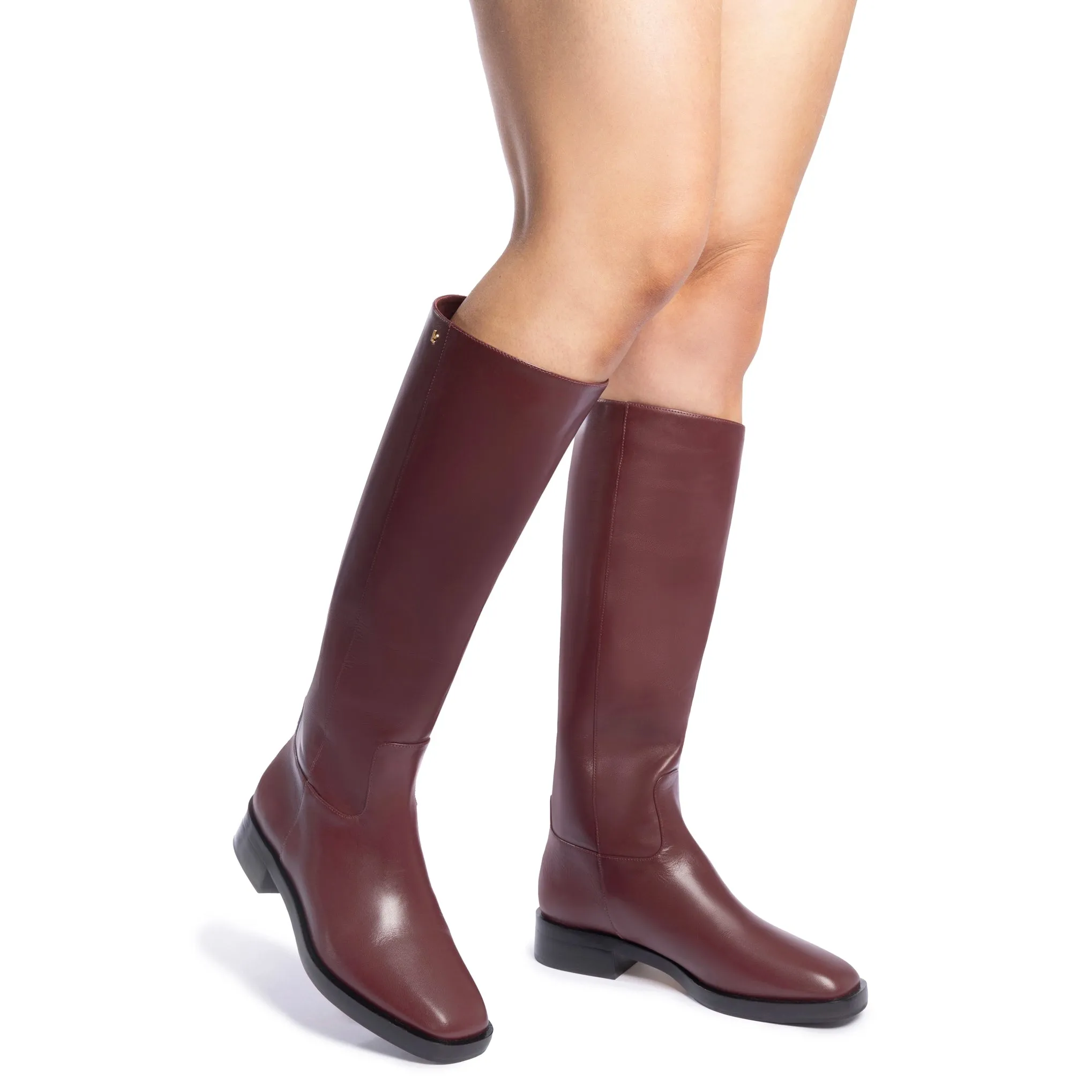 Anne Boot In Burgundy Leather sold by Larroude product image thumbnail 4