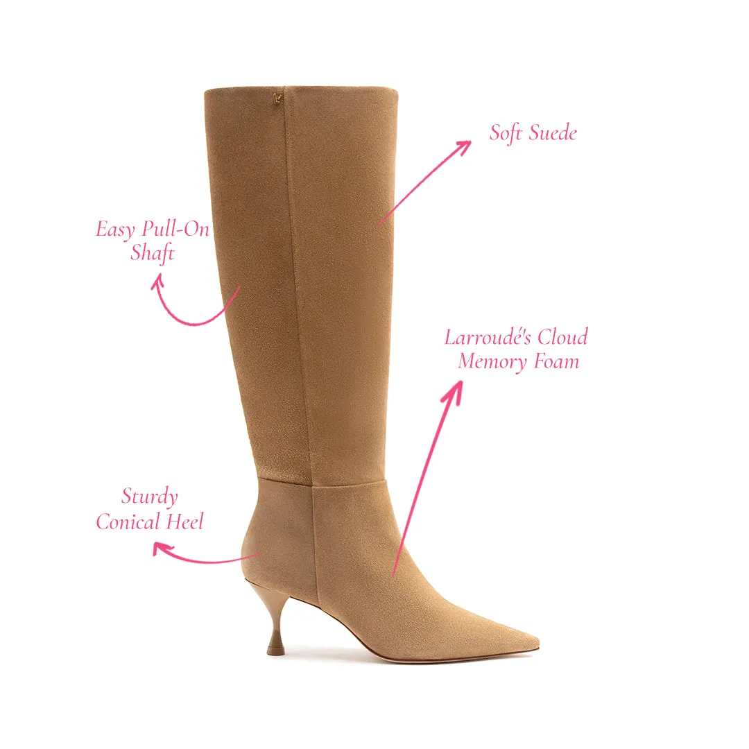 Georgia Boot In Peanut Suede sold by Larroude product image thumbnail 5