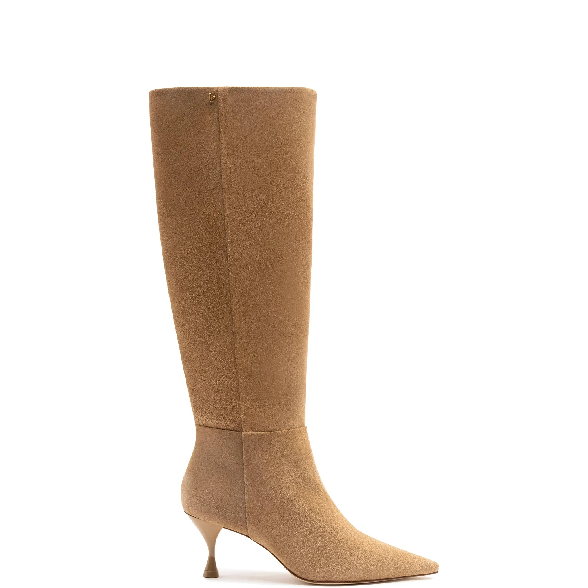 Georgia Boot In Peanut Suede sold by Larroude