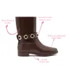 Milan Flat Bootie In Brown Water Resistant Leather sold by Larroude