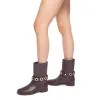 Milan Flat Bootie In Brown Water Resistant Leather sold by Larroude