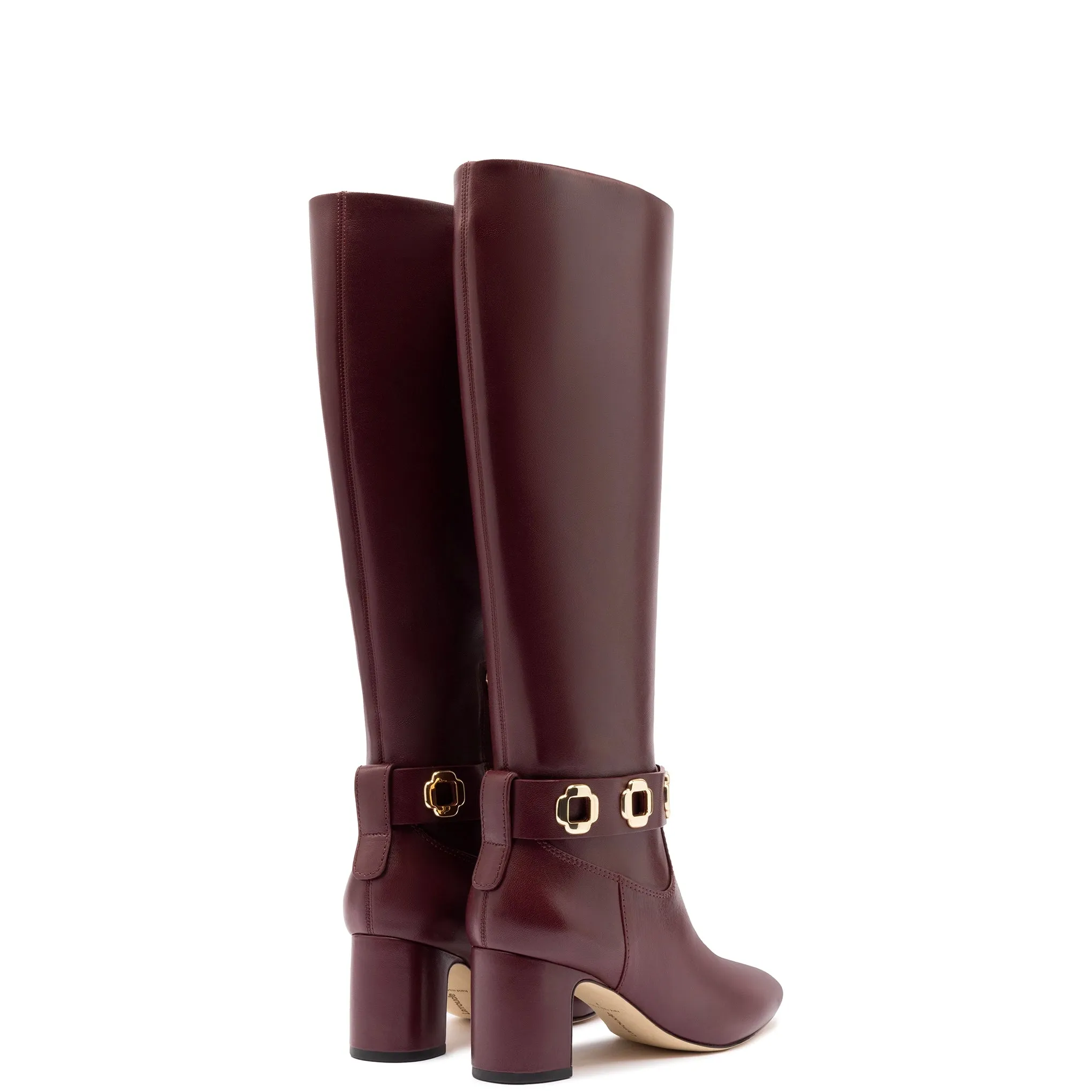Milan Block Boot In Wine Leather sold by Larroude product image thumbnail 3