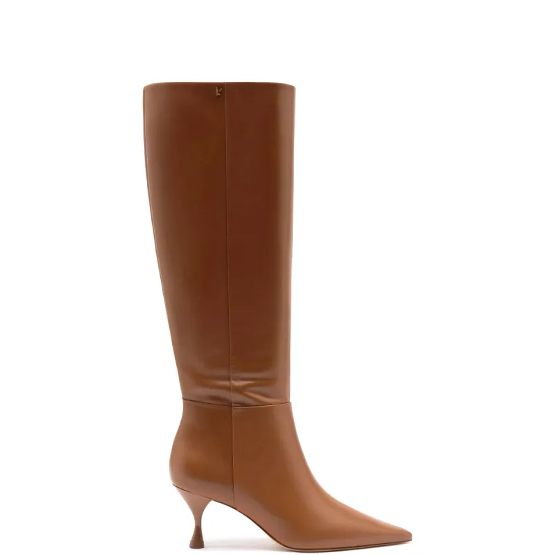 Georgia Boot In Caramel Leather sold by Larroude