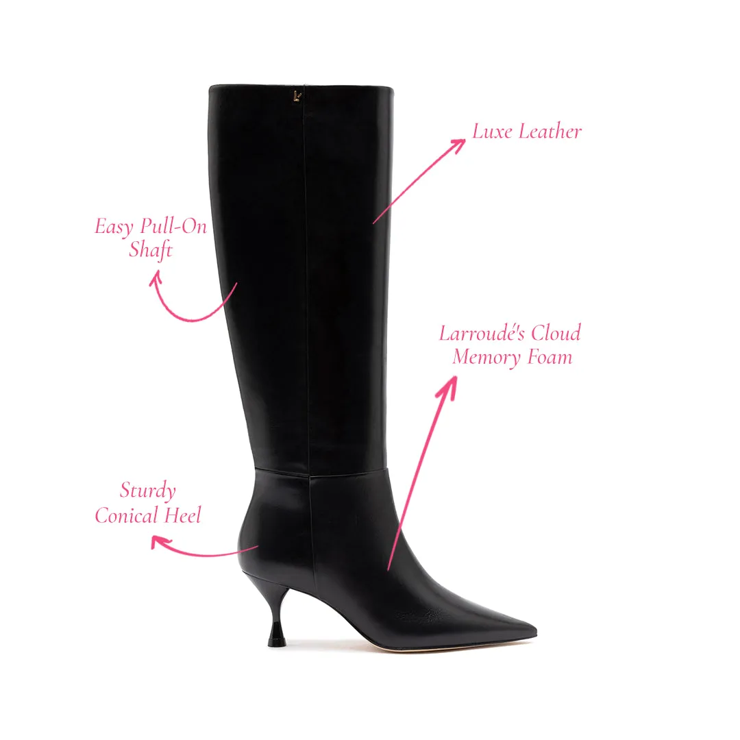 Georgia Boot In Black Leather sold by Larroude product image thumbnail 5