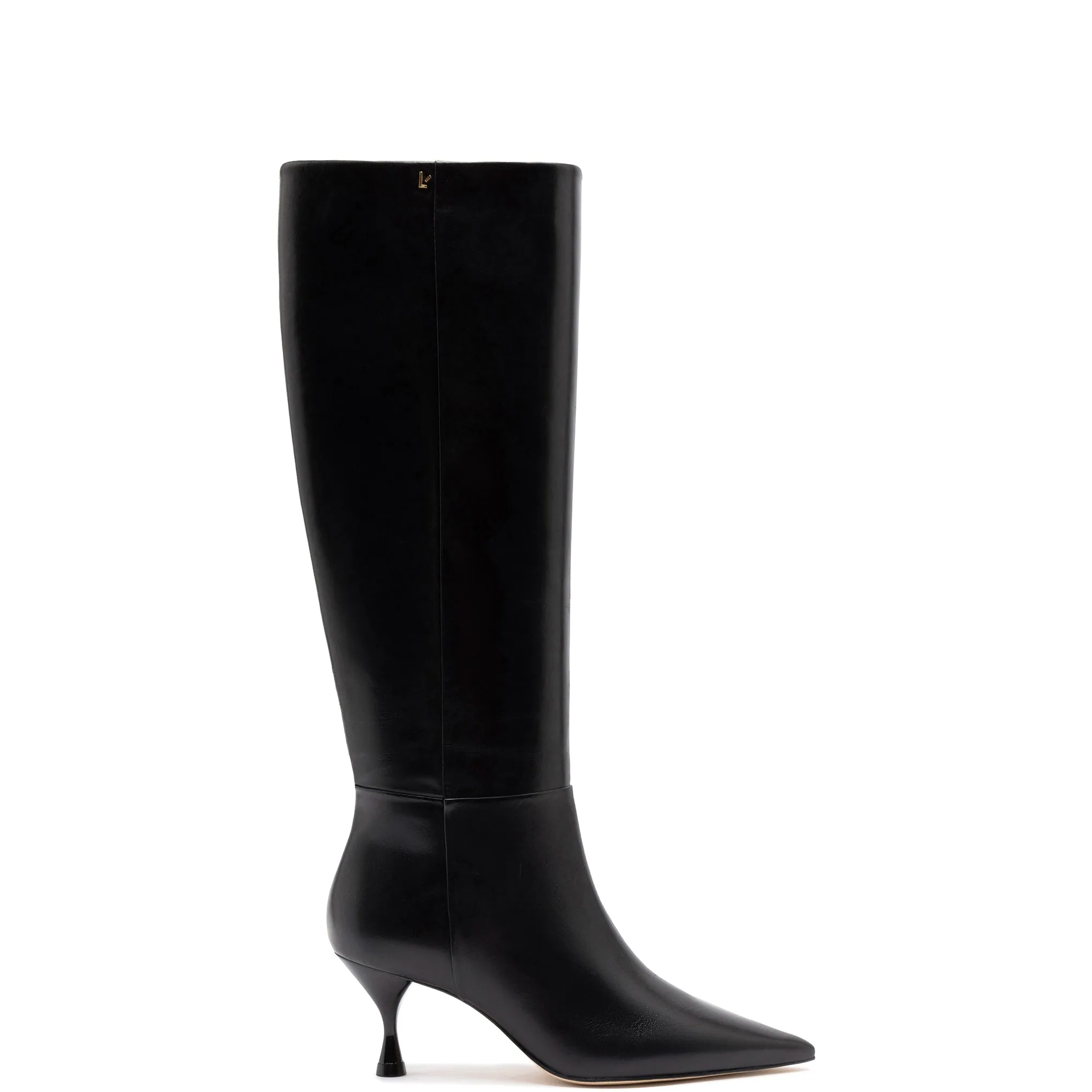 Georgia Boot In Black Leather sold by Larroude