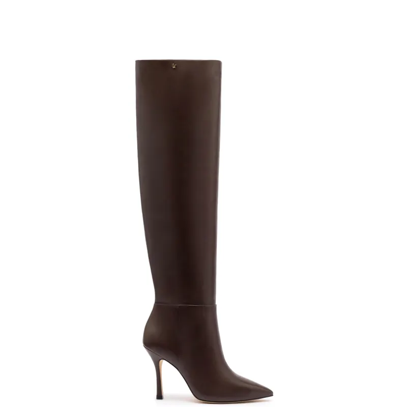 Kate Hi Boot In Brown Leather sold by Larroude