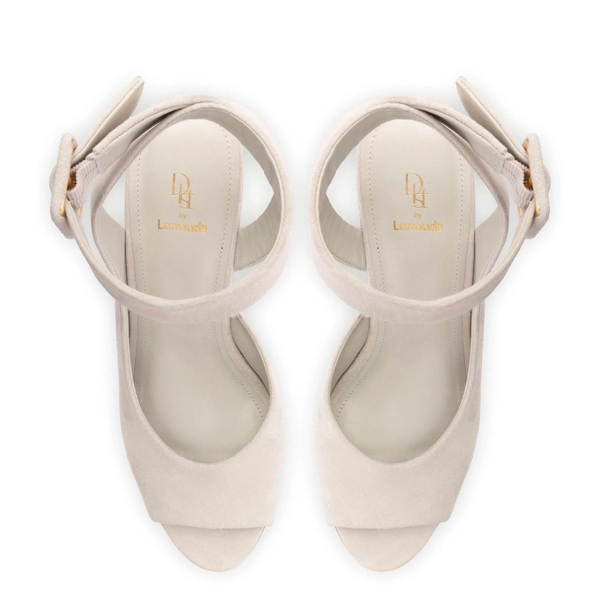 Deena By Larroudé Wedge Sandal In Mushroom Grey Suede sold by Larroude product image thumbnail 3