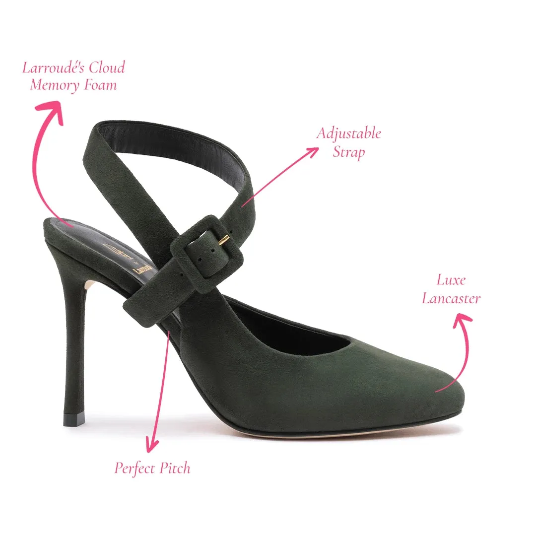 Deena By Larroudé Pump In Deep Olivine Suede sold by Larroude product image thumbnail 5