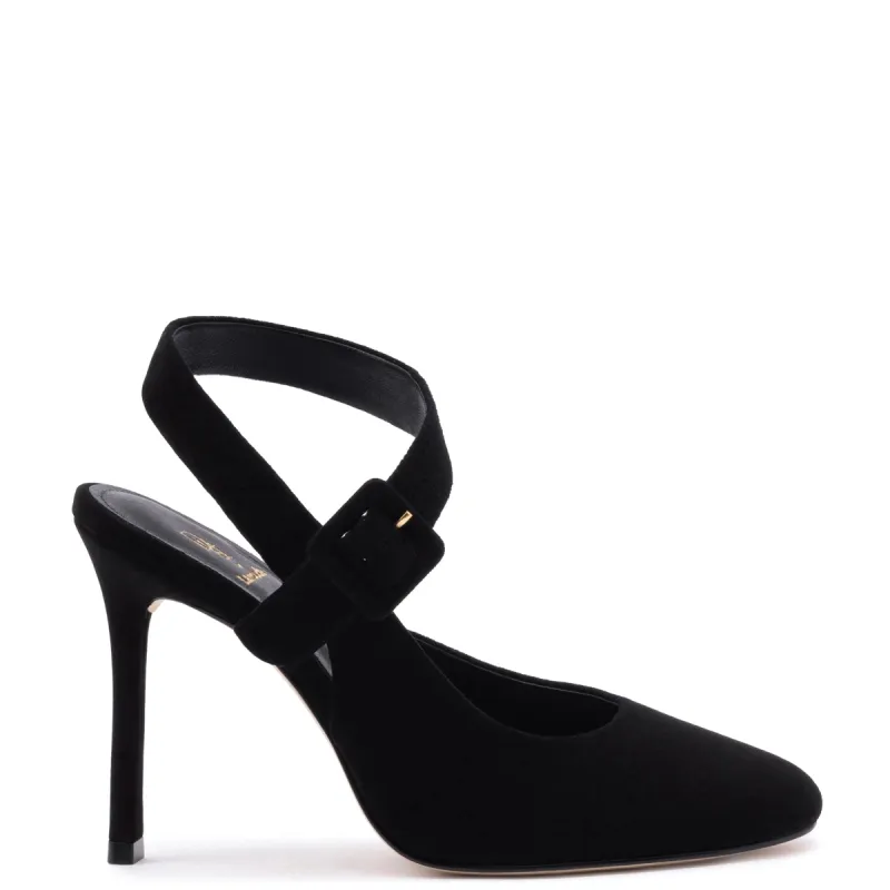 Deena By Larroudé Pump In Black Suede sold by Larroude