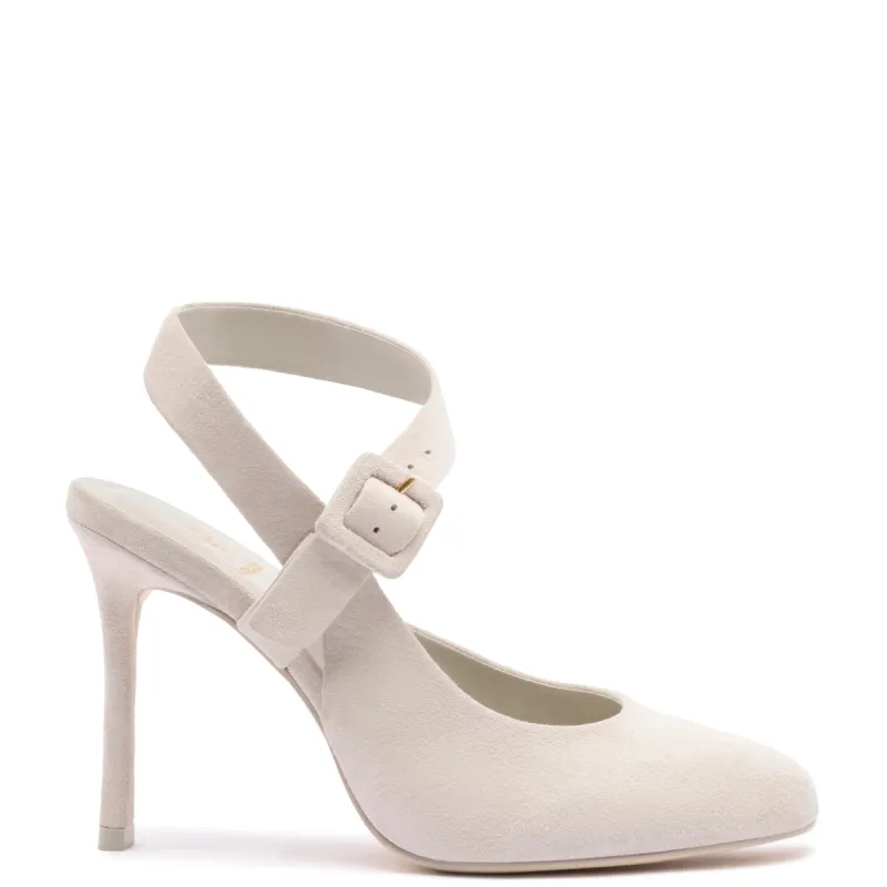 Deena By Larroudé Pump In Mushroom Grey Suede made by Larroude