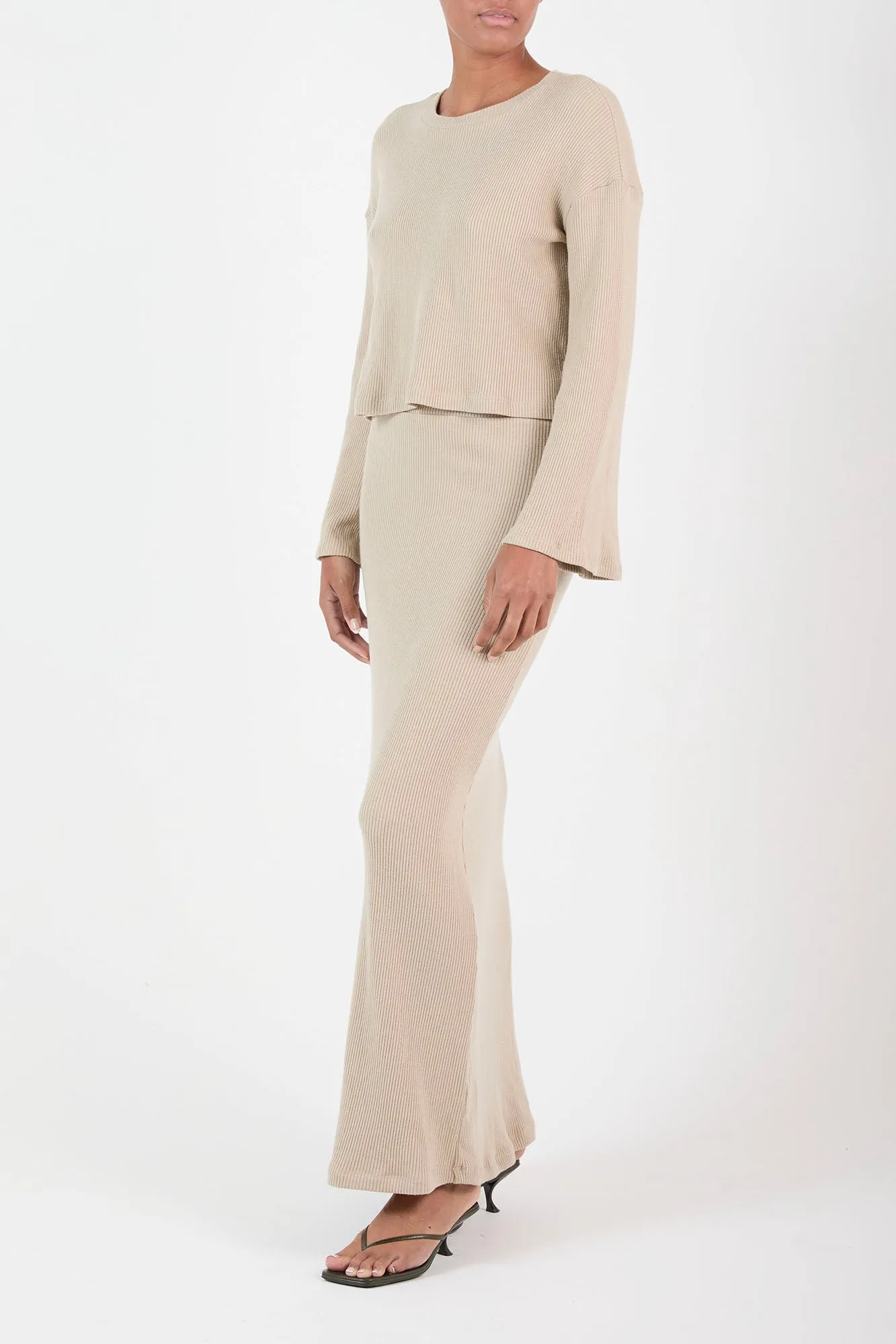 Maxi Skirt in Stretch Tencel Rib Knit sold by Larroude product image thumbnail 2