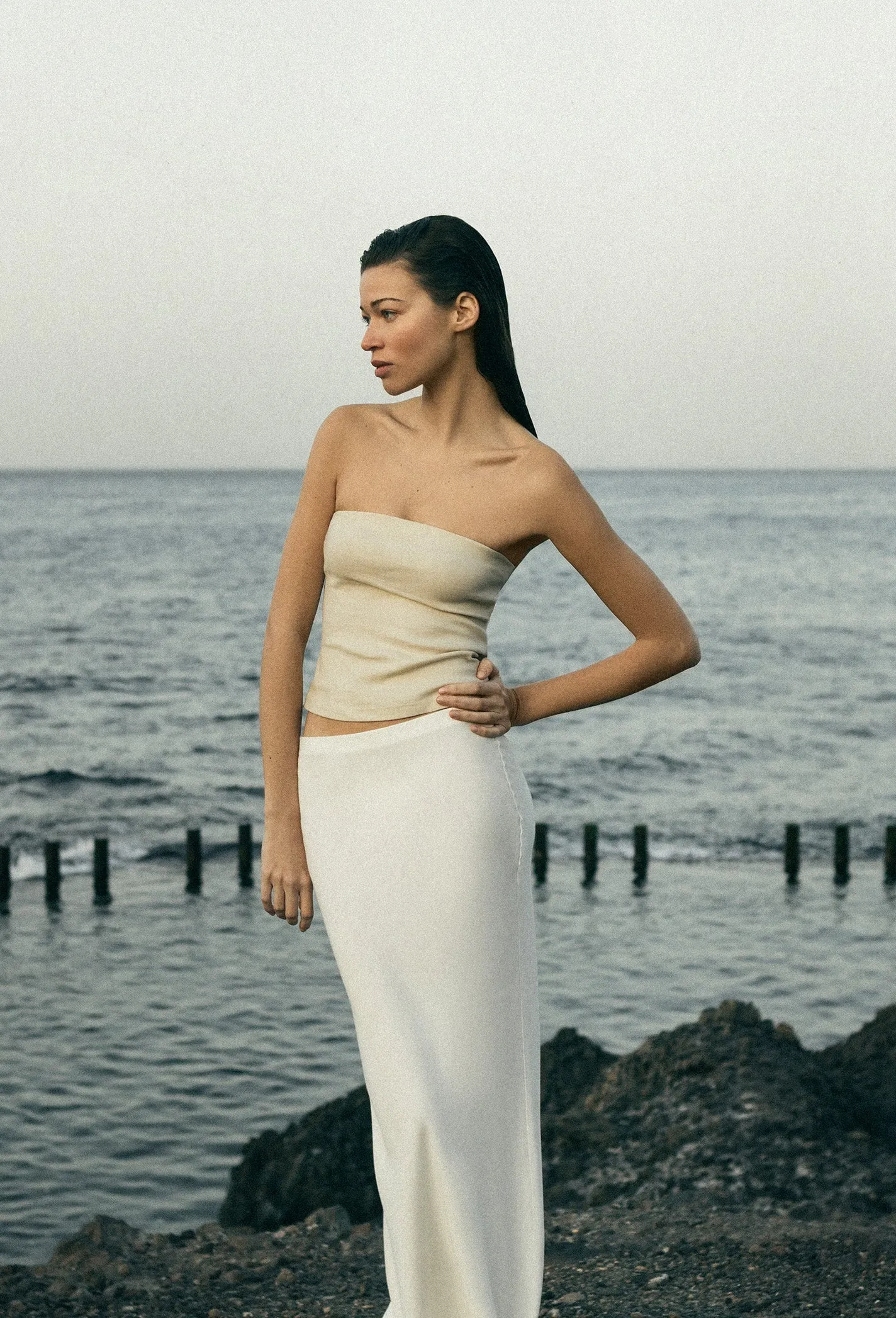 Bias-Cut Maxi Skirt in Stretch Twill sold by Larroude product image thumbnail 2