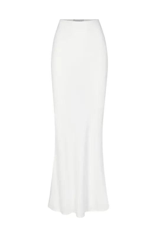 Bias-Cut Maxi Skirt in Stretch Twill sold by Larroude